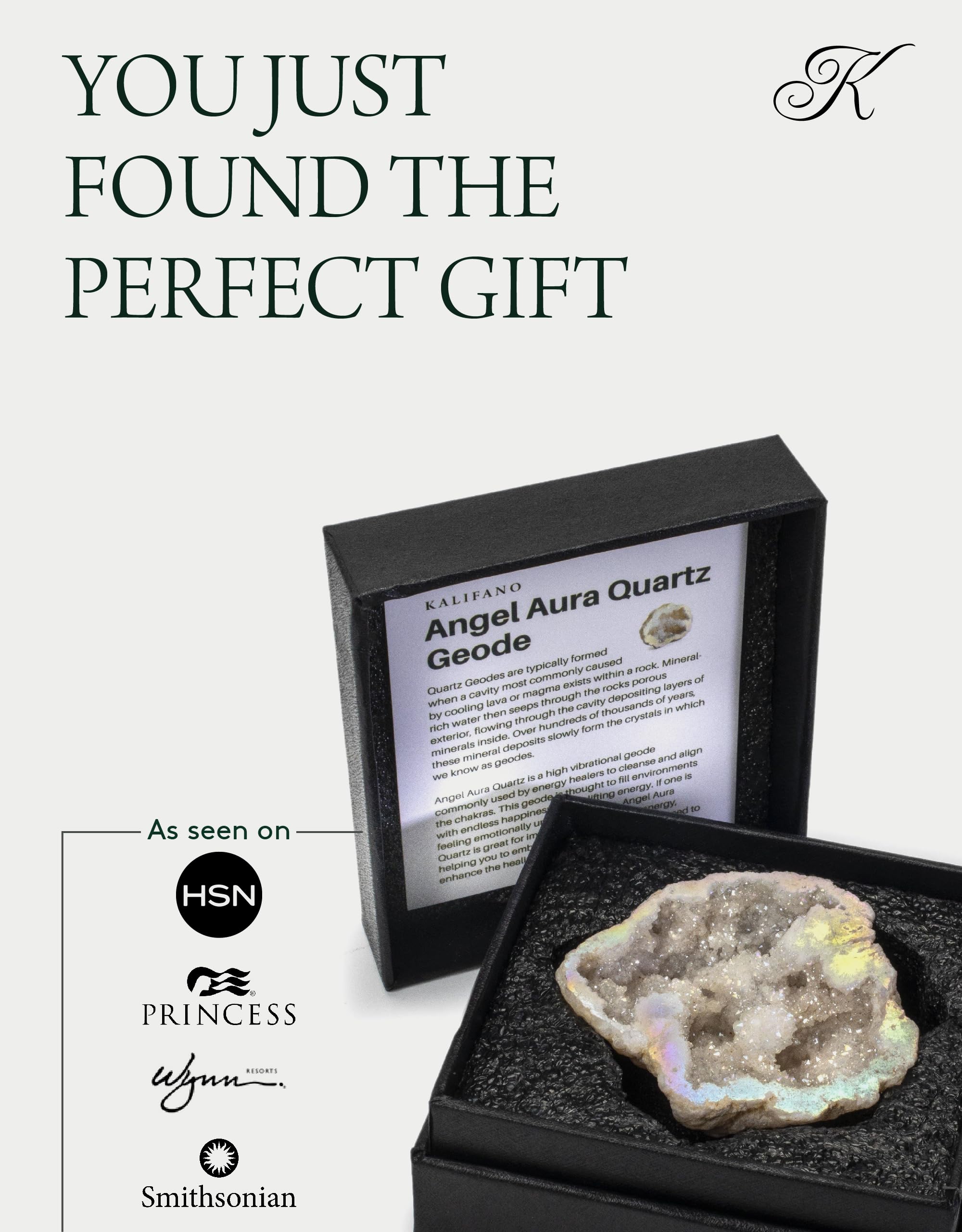 KALIFANO Angel Aura Amethyst Geode – Titanium-Bonded High-Energy Amatista for Reiki, Wicca, Crystal Decor & Metaphysical Gifts – Natural Crystals and Healing Stones (Family Owned)