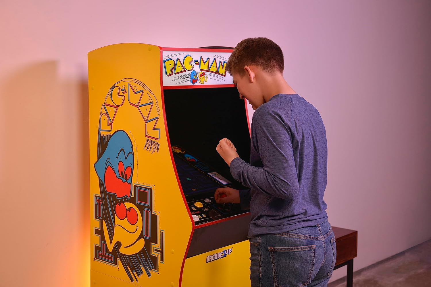 Arcade1Up PAC-MAN Deluxe Arcade Machine, built for your home, with 5-foot-tall full-size stand-up cabinet, 14 classic games, and 17-inch screen
