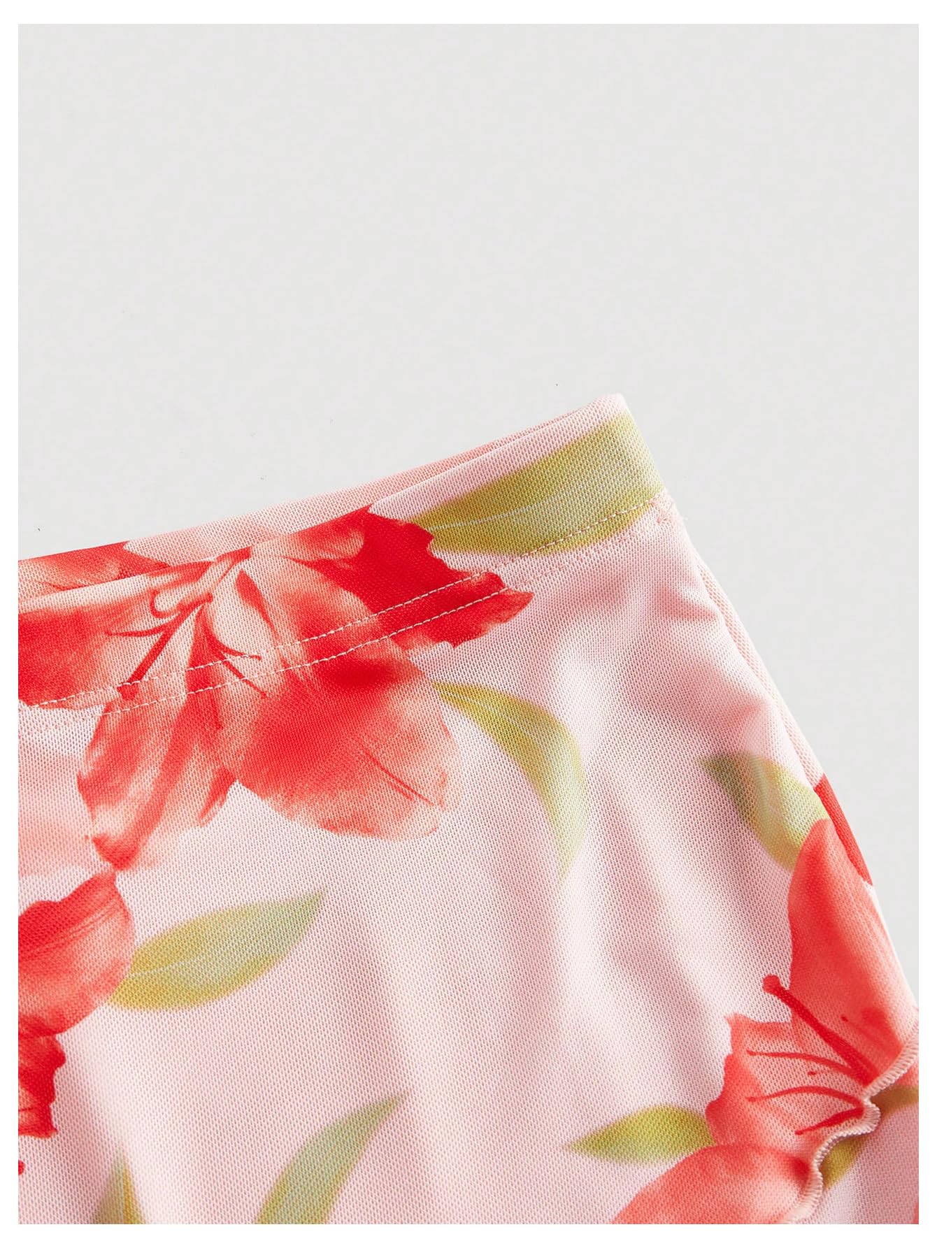 Milumia Women's Summer Floral Long Skirt High Waisted Fishtail Bodycon Maxi Skirts