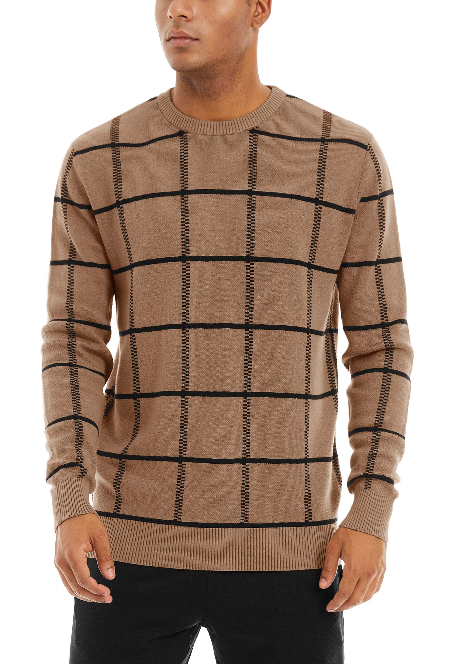 MAGNIVIT Men's Basic Designed Knitted Sweaters Cotton Soft Crewneck Fall Winter Sweaters