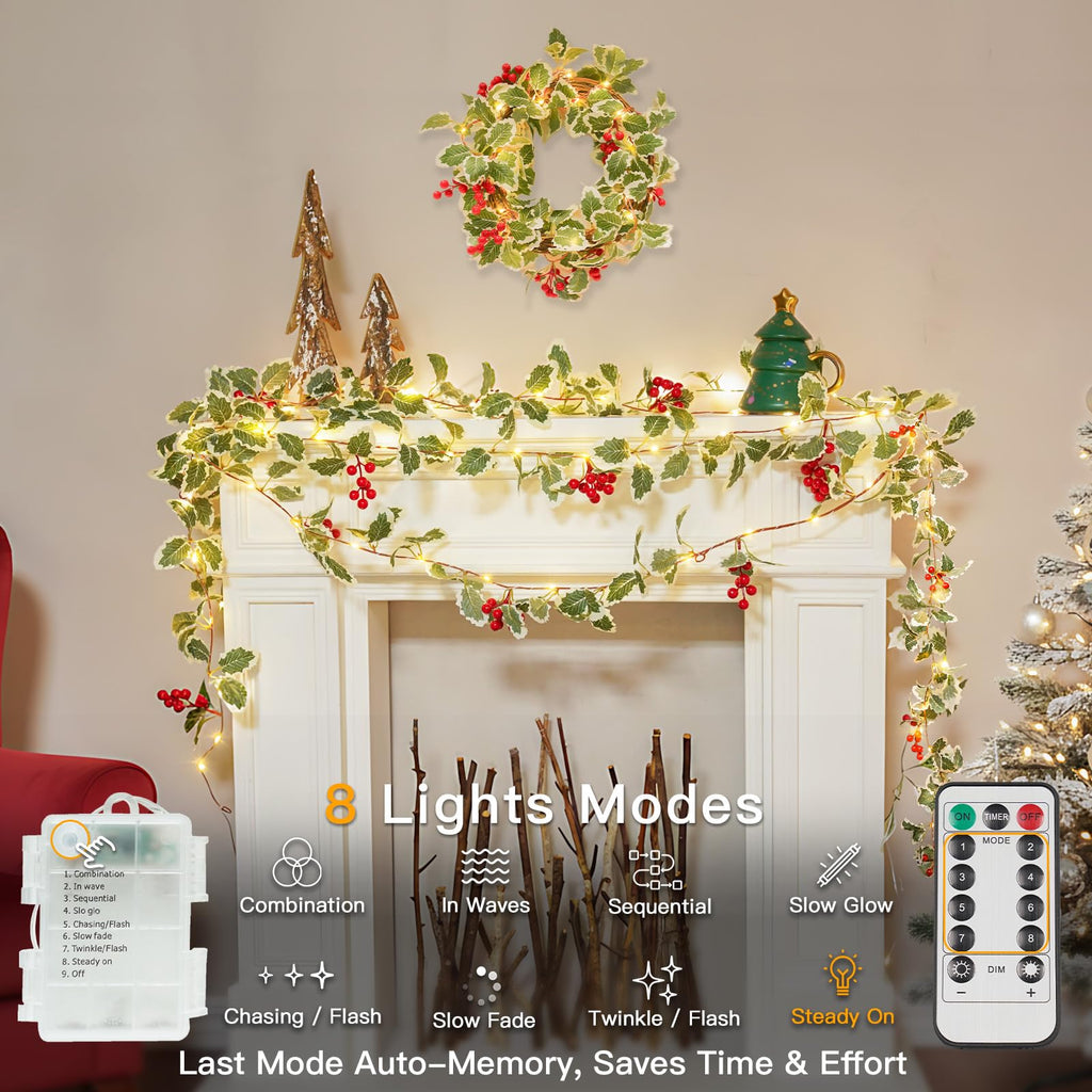 suddus Vine with Fairy Lights Battery Operated, 33ft 100 LED Maple Leaf String Lights with Remote, Dimmable Fall Garland with Lights for Bedroom Wall Indoor Outdoor Thanksgiving Decor (Warm White)