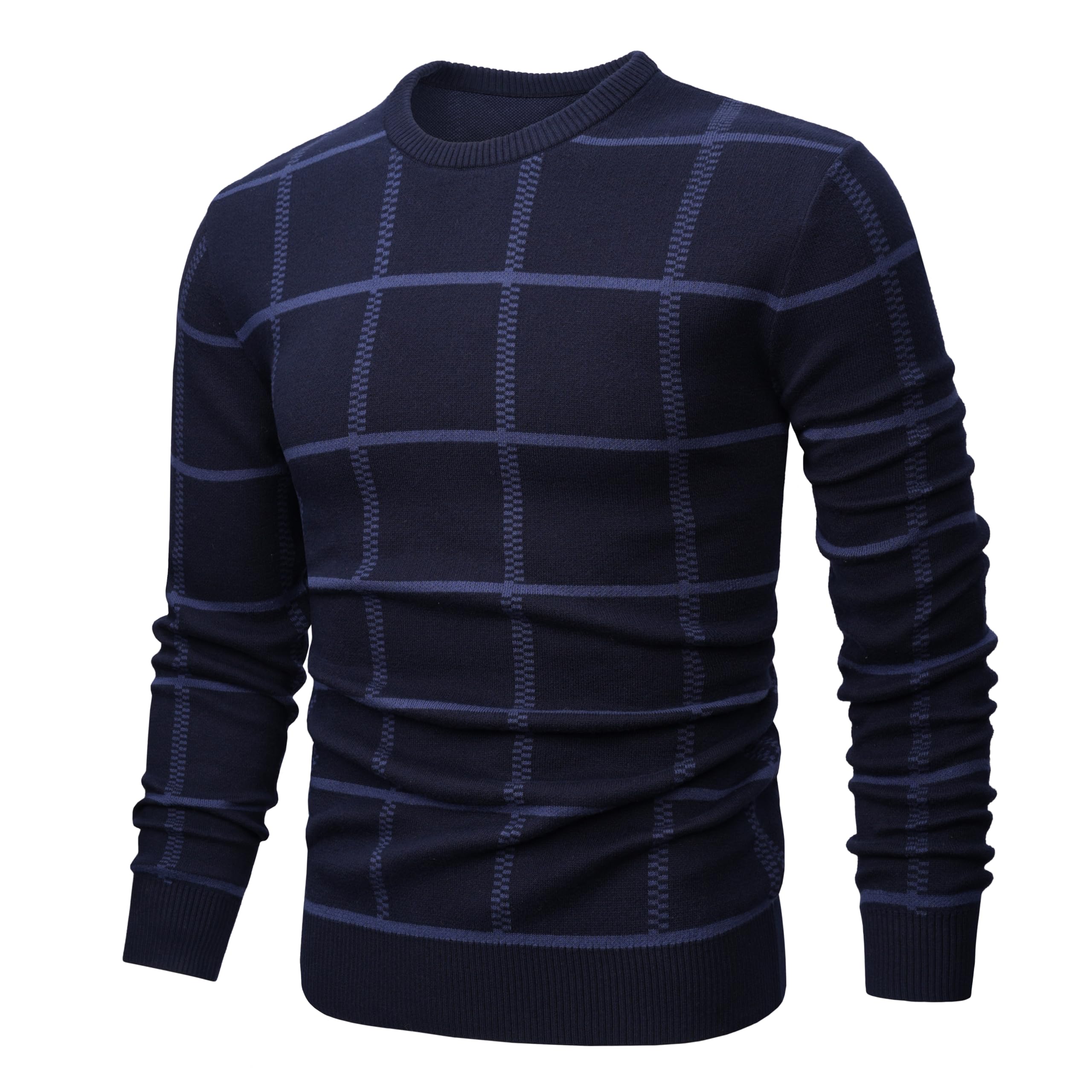 MAGNIVIT Men's Basic Designed Knitted Sweaters Cotton Soft Crewneck Fall Winter Sweaters