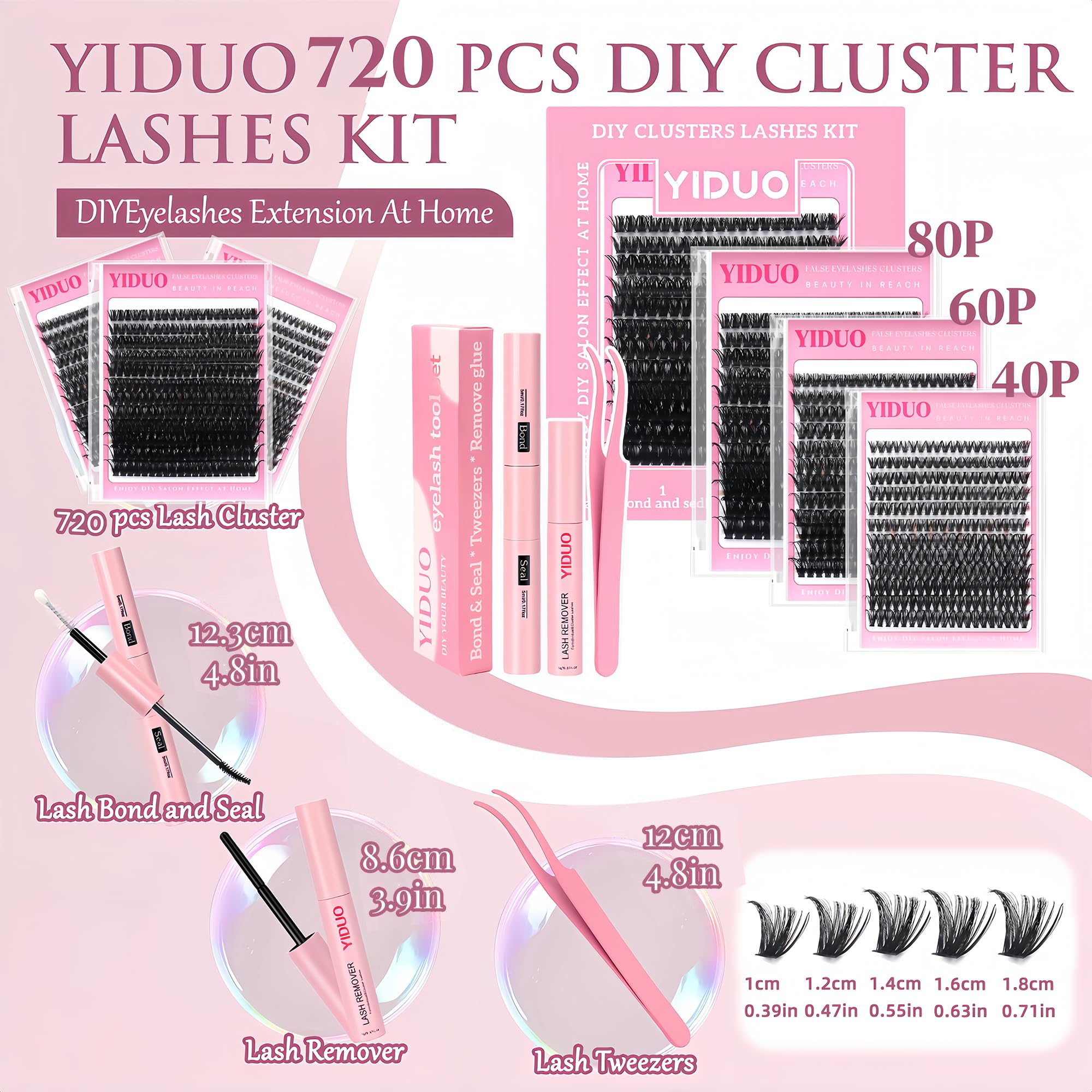 Lashes Clusters Kit 1846Pcs Bulk Packs Volume False Eyelash Extensions D Curl Wispy Individual Eyelashes, Volume Studio Effect, Wholesale Large Pack with Glue&Seal|Tweezers|Removers|Cleanser