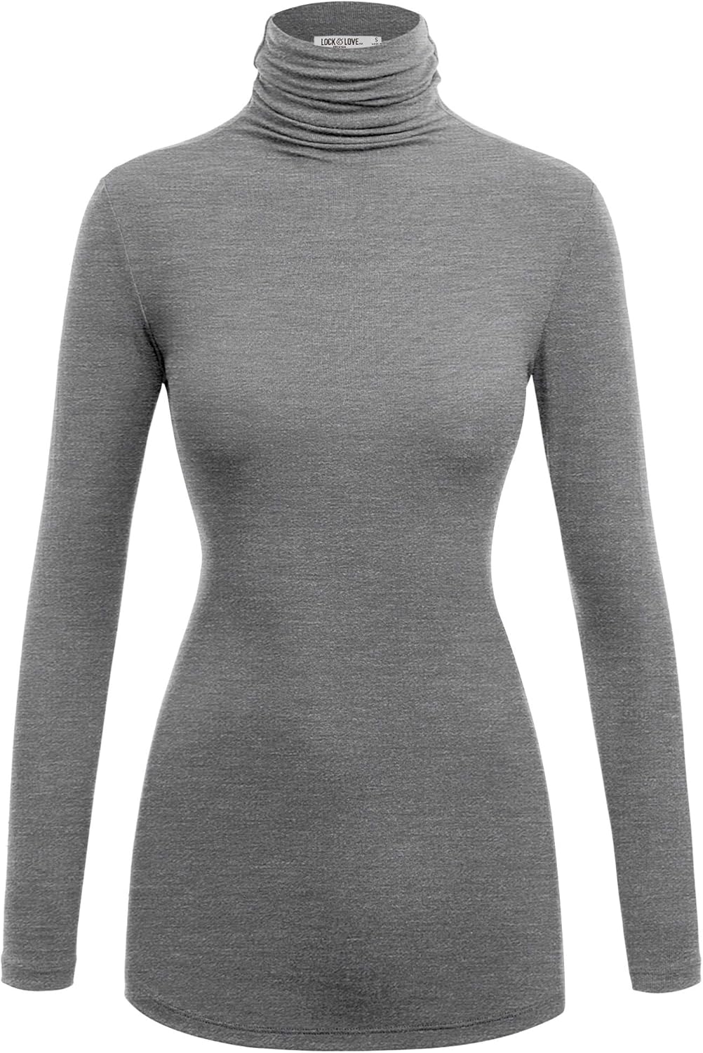 Lock and Love Women's Lightweight Long Sleeve Cozy Stylilsh Turtleneck Top Pullover Sweater