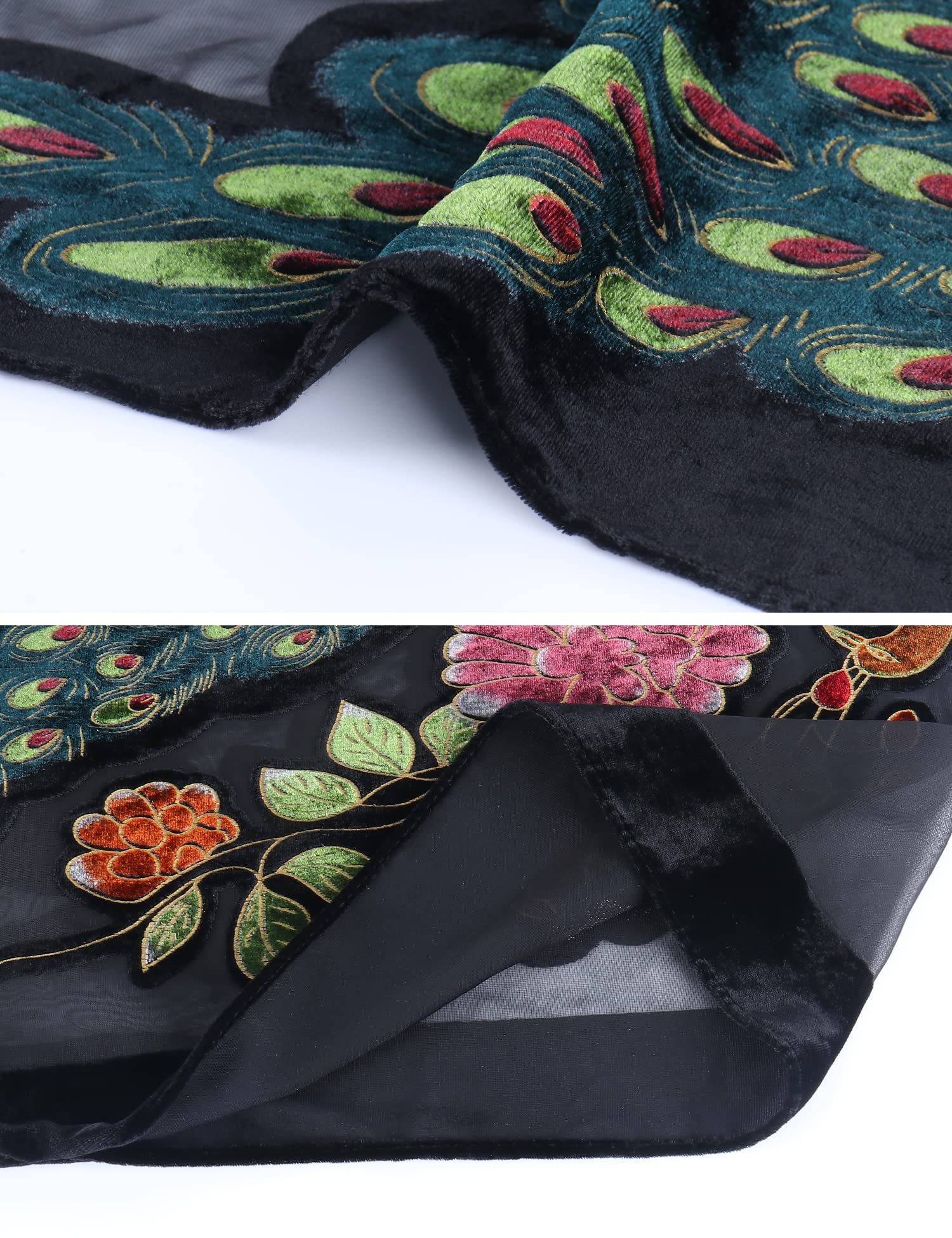 Women's Burnout Velvet Kimono Long Cardigan Cover Up Casual Outfit