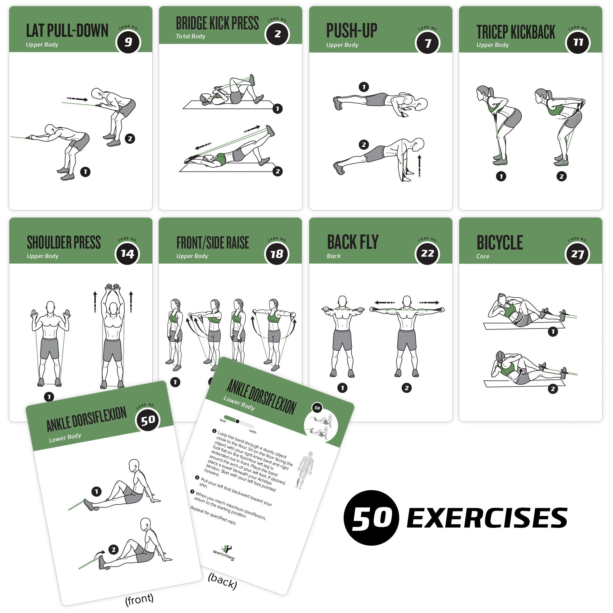 NewMe Fitness Bodyweight Workout Cards, Instructional Fitness Deck for Women & Men, Beginner Fitness Guide to Training Exercises at Home or Gym (Bodyweight, Vol 1)