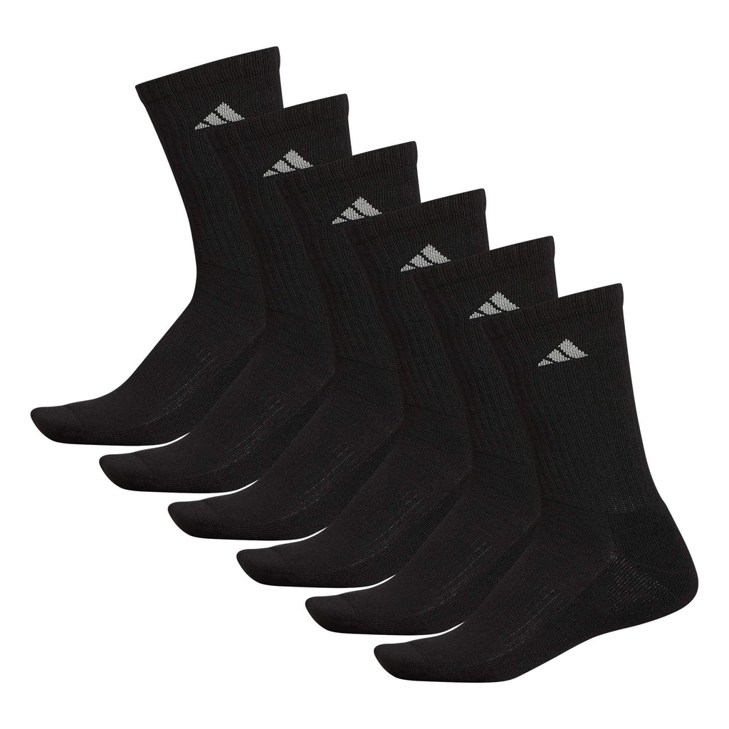 adidas Men's Athletic Cushioned 6-Pack Crew, Cushioned Crew Socks with Arch Compression for a Secure Fit