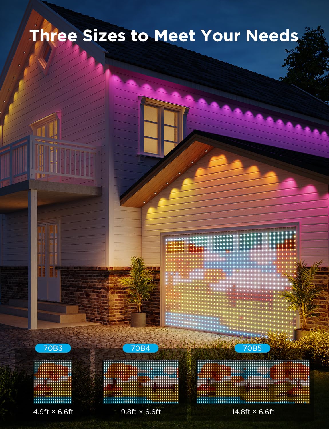 Govee Curtain Lights 2, 520 LEDs, Smart LED Curtain Light with DIY GIF AIGC, Non-Splicable, RGBIC Color Changing Holiday Lights for Indoor Outdoor Bedroom Window Decor, IP65 Waterproof, 4.9×6.6ft