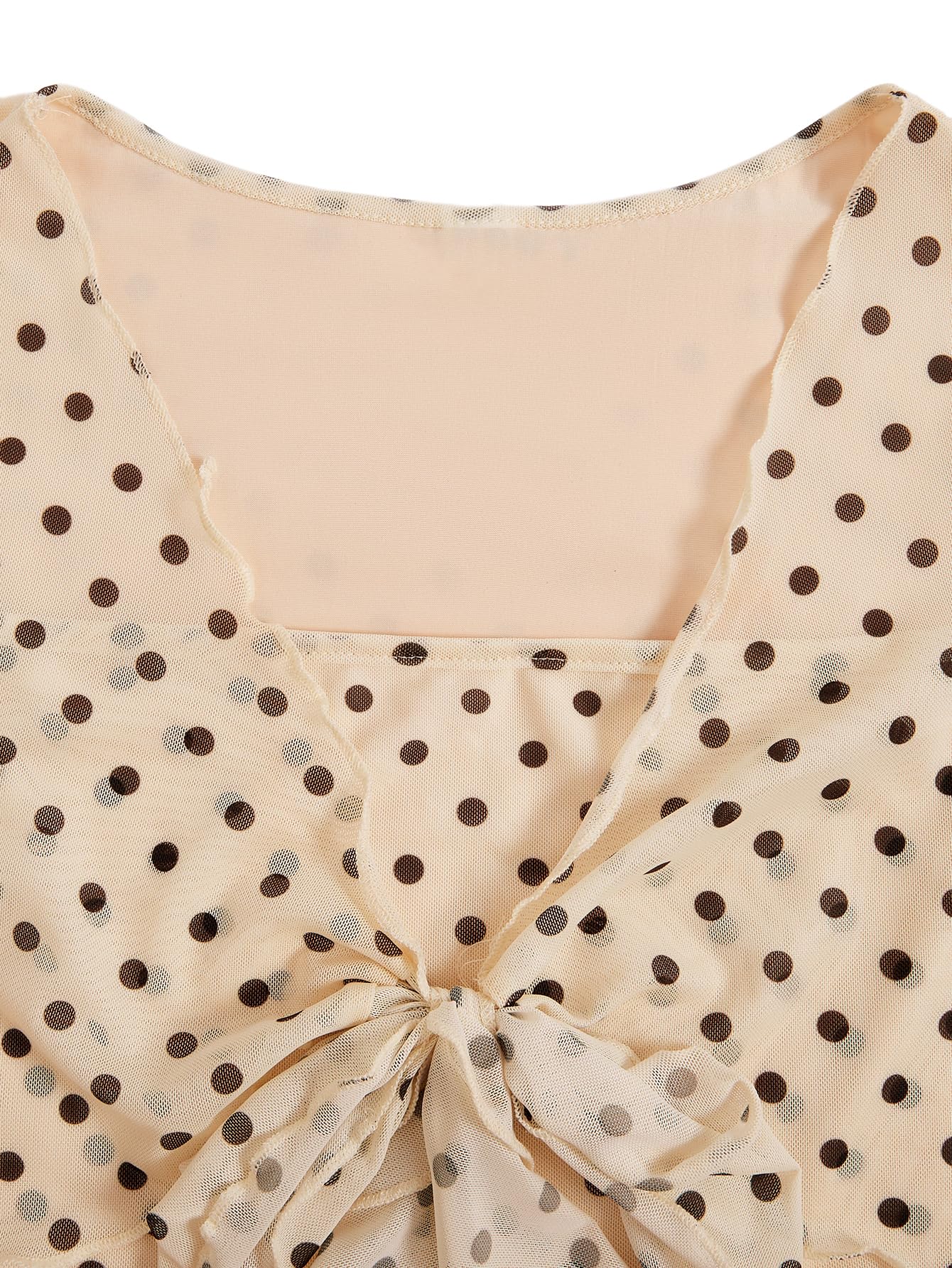 Verdusa Women's Y2K Tie Front Tops Bell Sleeve Floral Print Mesh Tops Long Sleeve Shirts 2000s Clothing