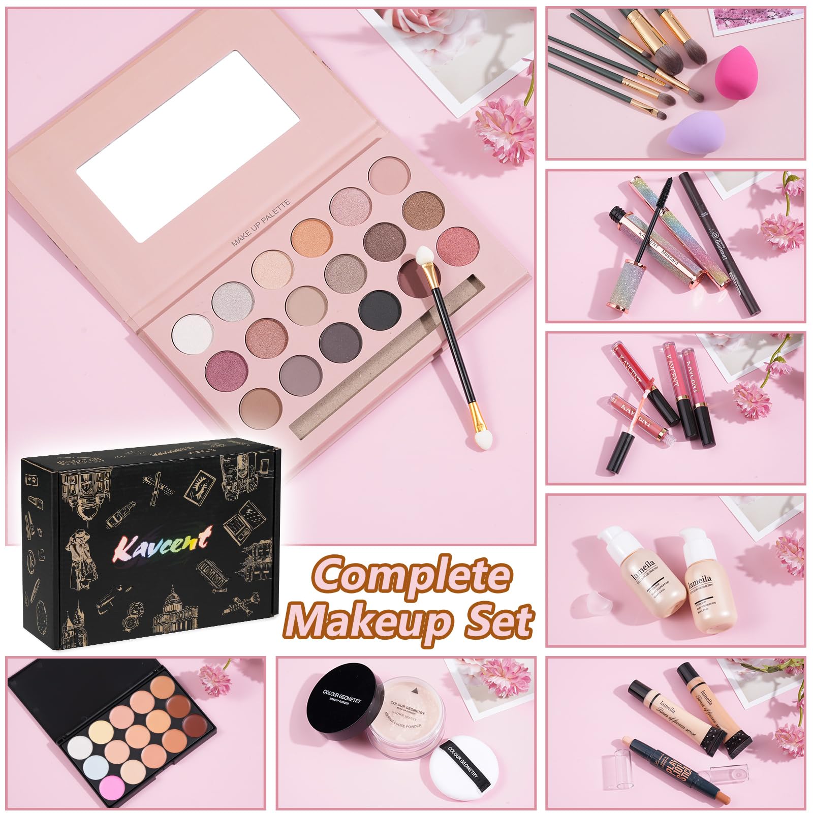 Makeup Kit Makeup Sets for Teens Makeup kits for Women Teenagers Full Kit Make up Eyeshadow Palette Foundation Concealer Lipgloss Makeup Gift Set for Women Teen Girls