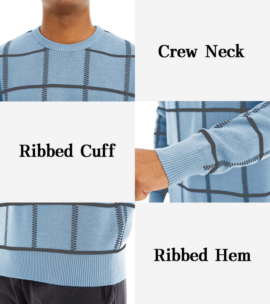 MAGNIVIT Men's Basic Designed Knitted Sweaters Cotton Soft Crewneck Fall Winter Sweaters