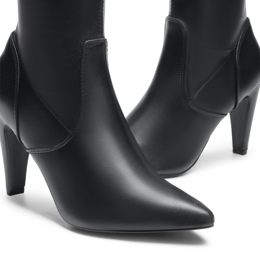 DREAM PAIRS Women's Thigh High Boots Over The Knee Heels Long Sexy Pointed Toe Boots