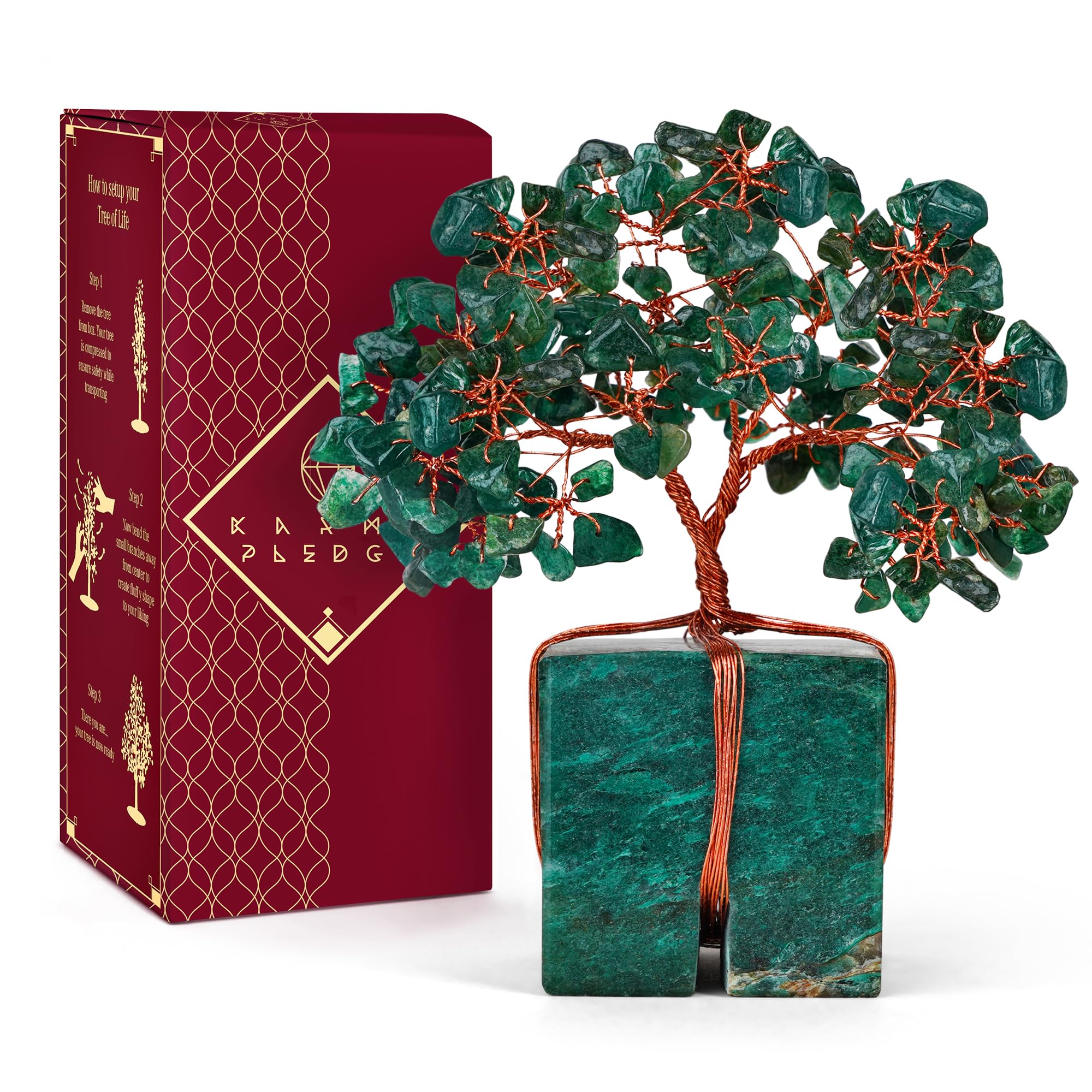 Crystal Tree of Life 7 Chakra Healing Crystals Trees for Home Decor, Office Desk Decor, Boho Decor, Handmade Bonsai Trees for Positive Energy, Money, Good Luck Birthday Gifts for Women, Mom