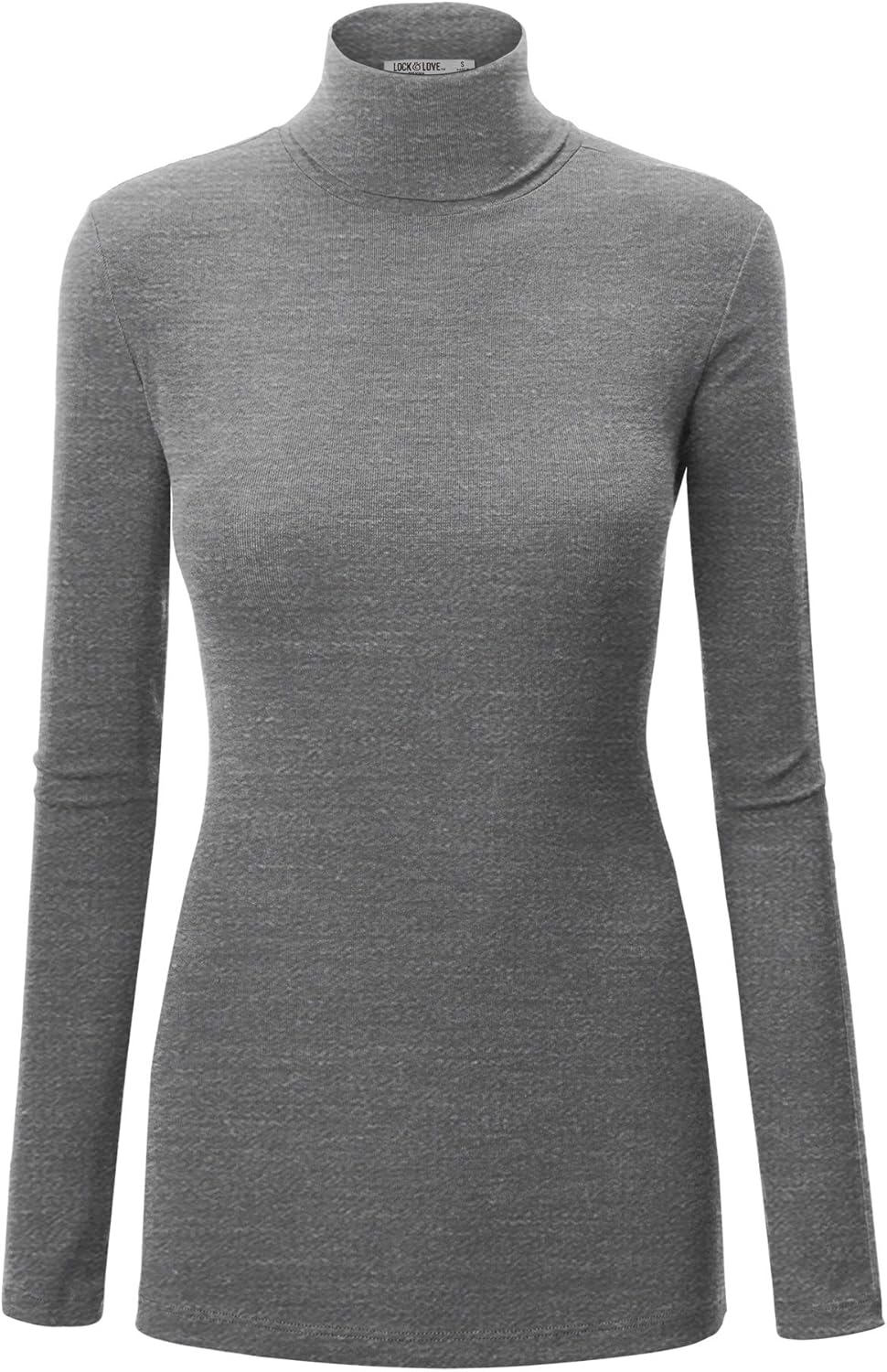 Lock and Love Women's Lightweight Long Sleeve Cozy Stylilsh Turtleneck Top Pullover Sweater