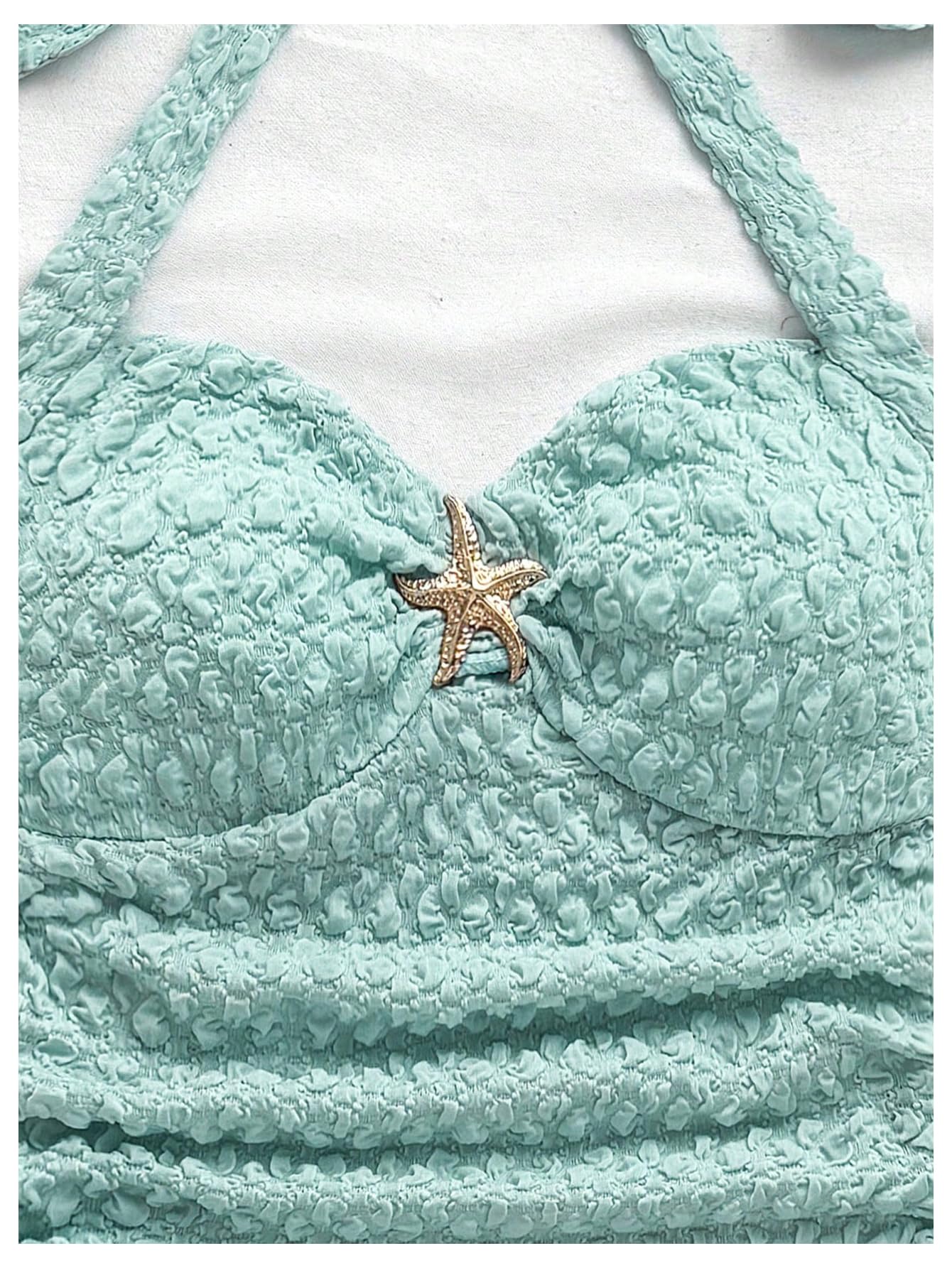 SOLY HUX Women's V Neck Halter Tops Open Back Y2k Ruched Floral Metal Summer Going Out Cami Tops