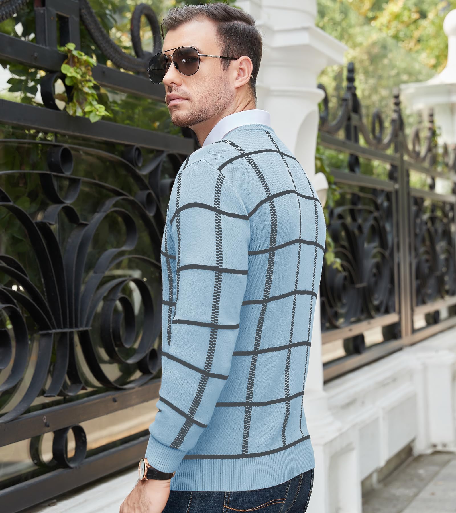 MAGNIVIT Men's Basic Designed Knitted Sweaters Cotton Soft Crewneck Fall Winter Sweaters