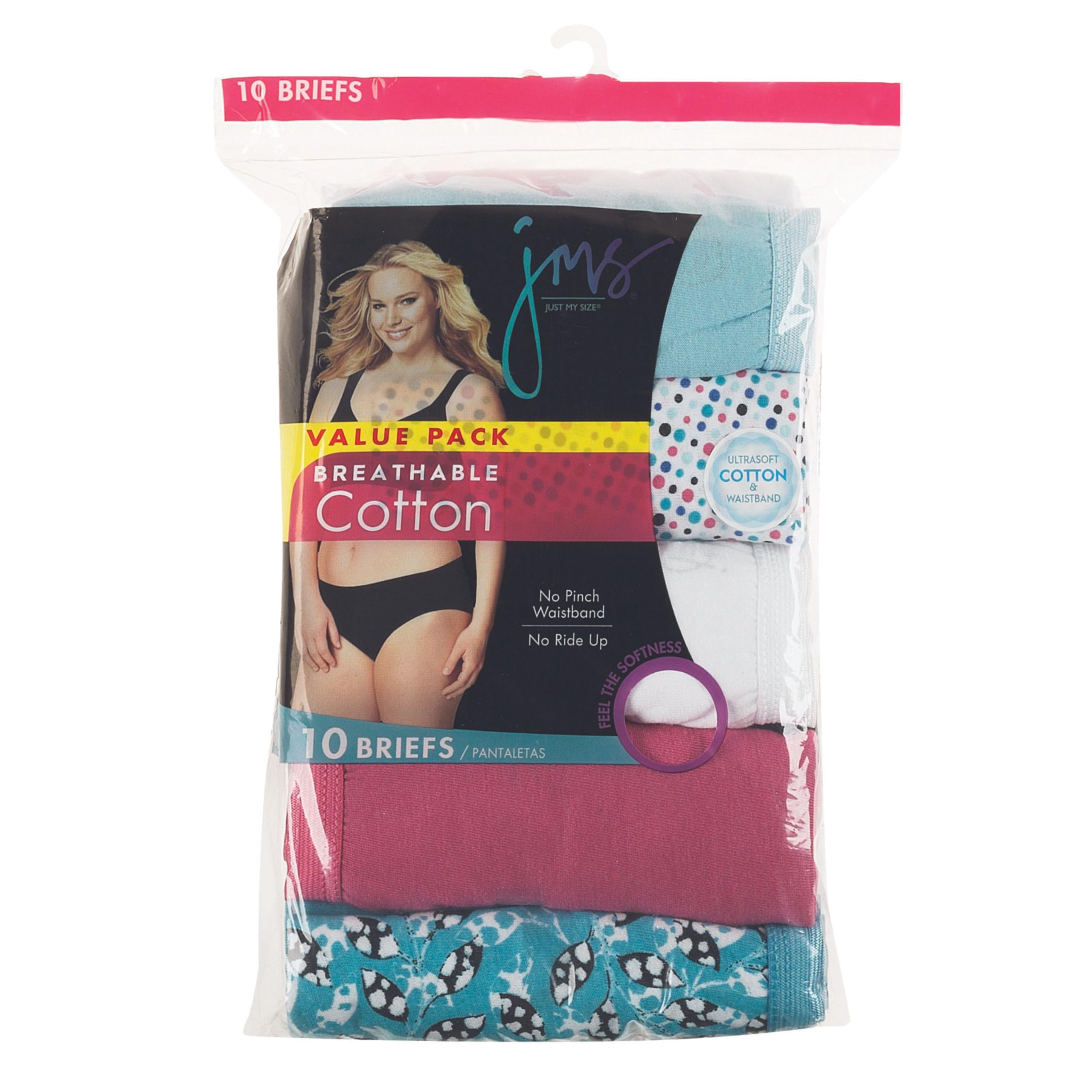 Hanes Women's Underwear Brief Pack, 10-Pack, Full-Coverage Brief Panties, Moisture-Wicking Underwear for Women