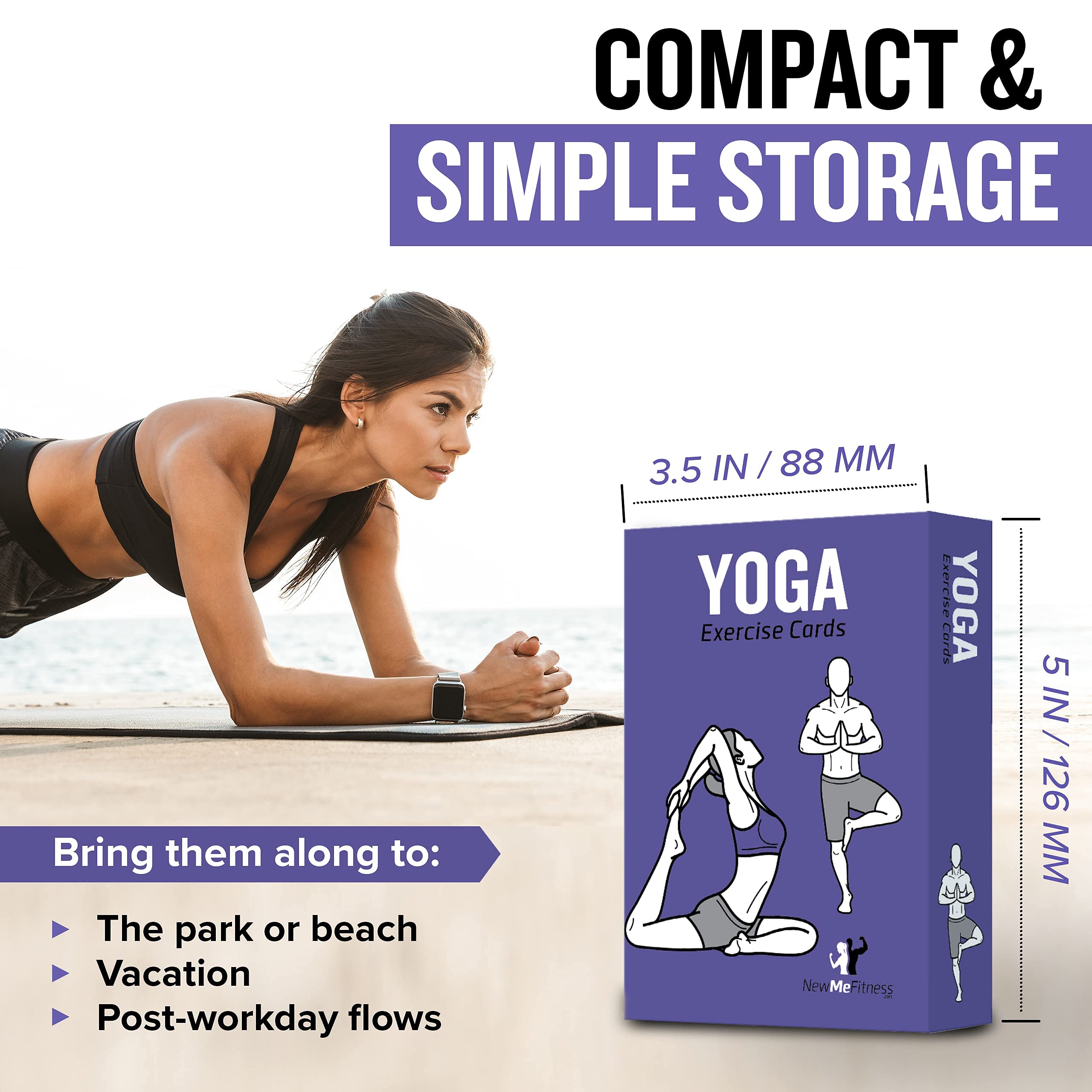 NewMe Fitness Bodyweight Workout Cards, Instructional Fitness Deck for Women & Men, Beginner Fitness Guide to Training Exercises at Home or Gym (Bodyweight, Vol 1)