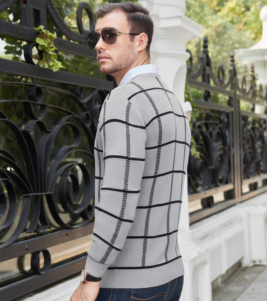 MAGNIVIT Men's Basic Designed Knitted Sweaters Cotton Soft Crewneck Fall Winter Sweaters