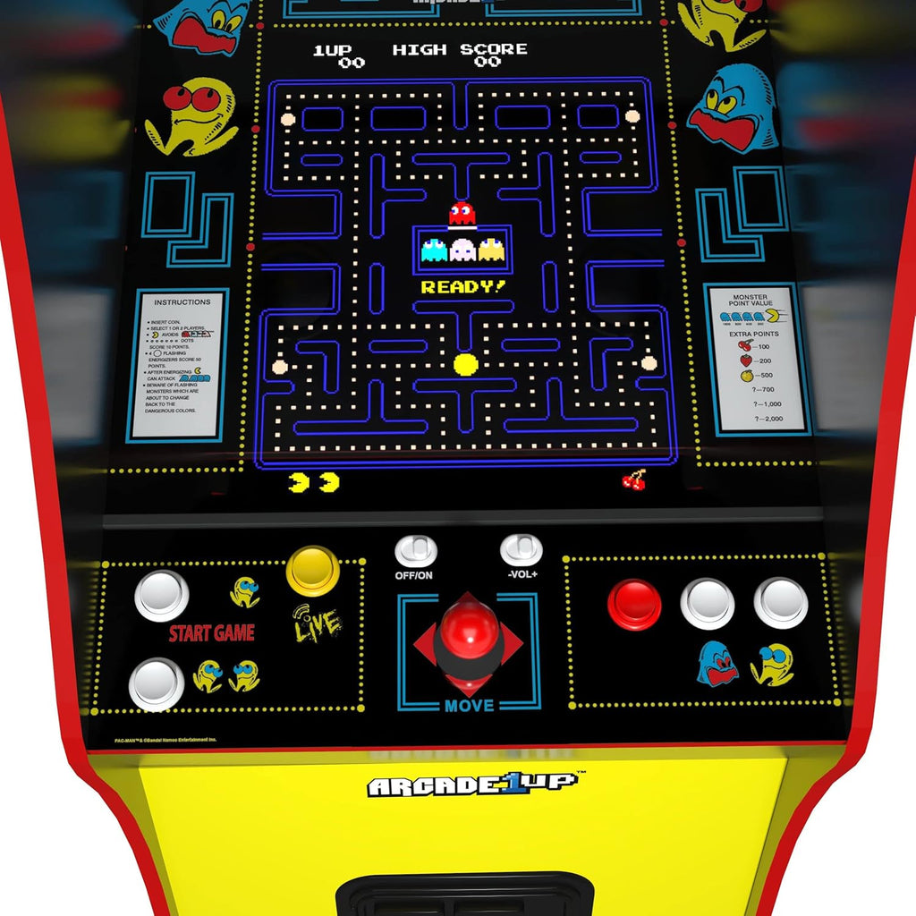 Arcade1Up PAC-MAN Deluxe Arcade Machine, built for your home, with 5-foot-tall full-size stand-up cabinet, 14 classic games, and 17-inch screen