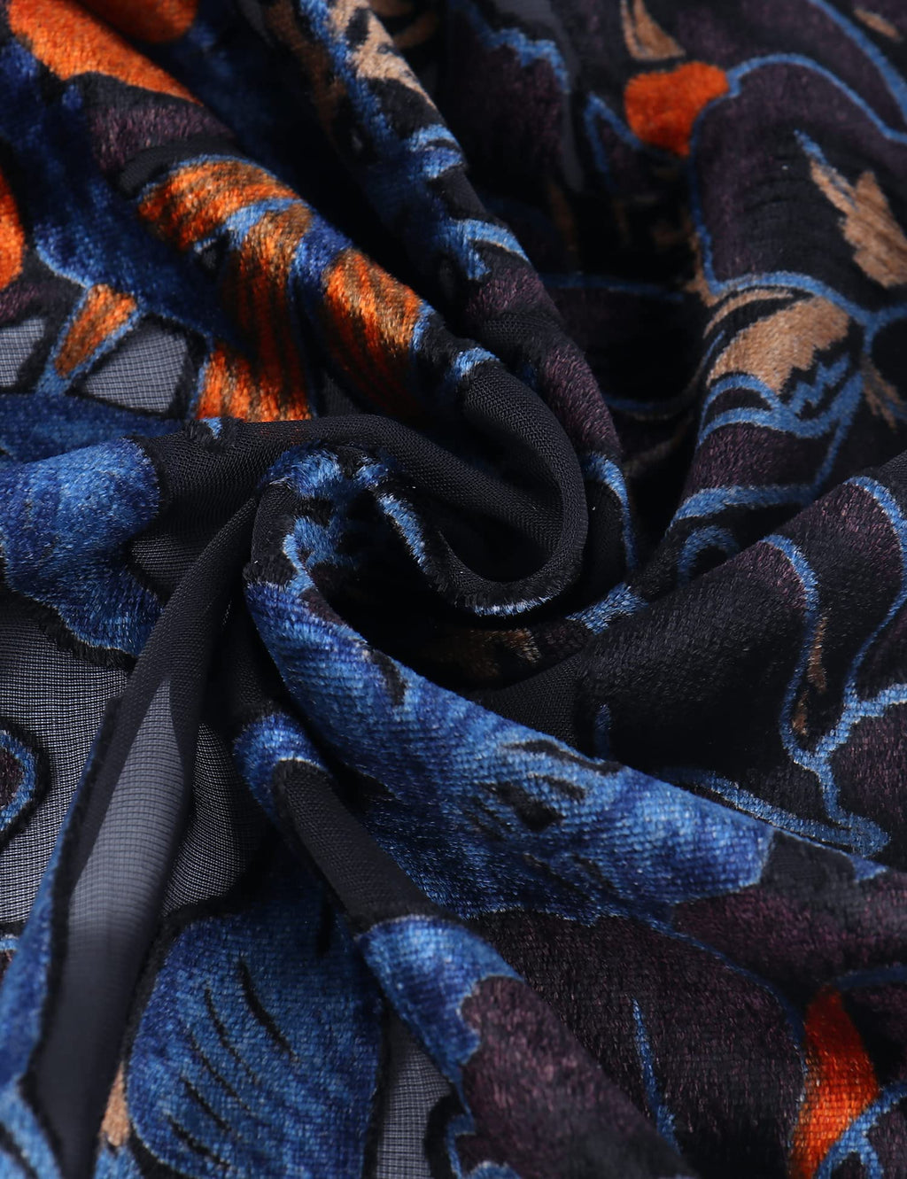 Women's Burnout Velvet Kimono Long Cardigan Cover Up Casual Outfit