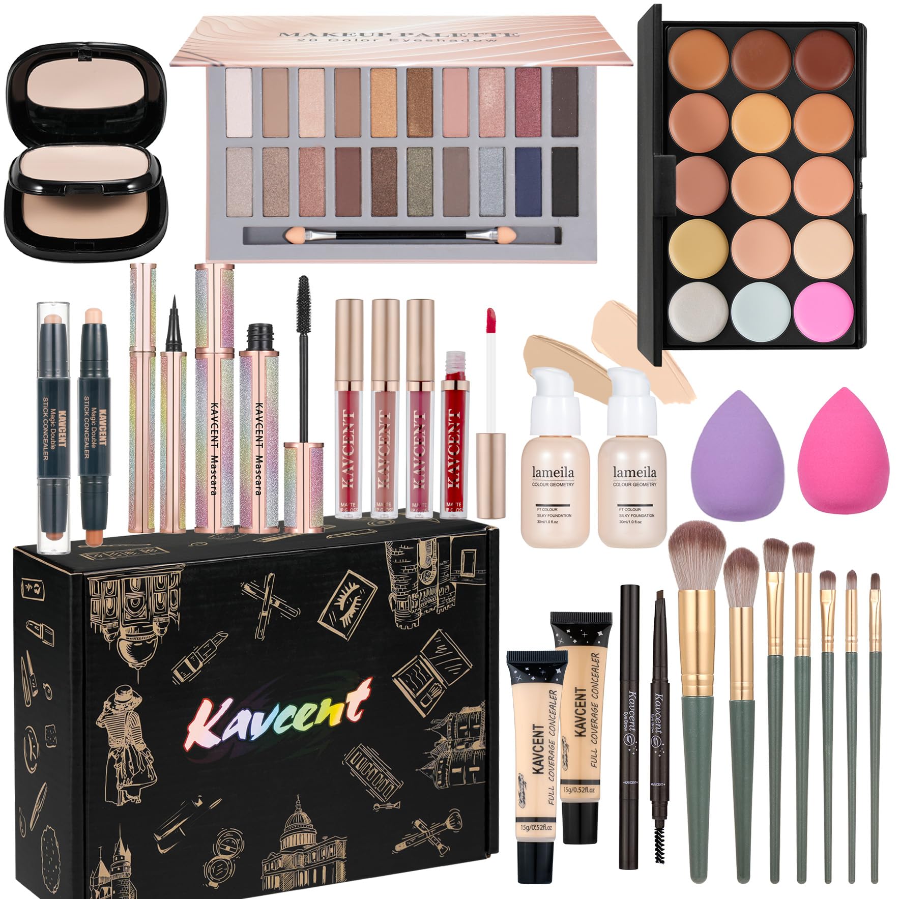 Makeup Kit Makeup Sets for Teens Makeup kits for Women Teenagers Full Kit Make up Eyeshadow Palette Foundation Concealer Lipgloss Makeup Gift Set for Women Teen Girls