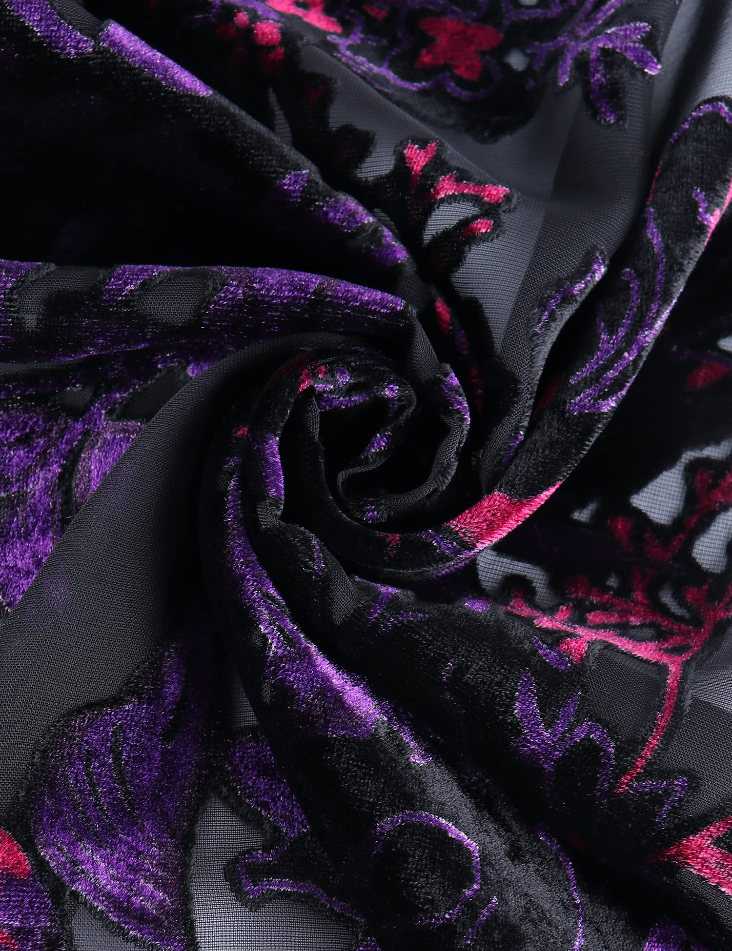 Women's Burnout Velvet Kimono Long Cardigan Cover Up Casual Outfit