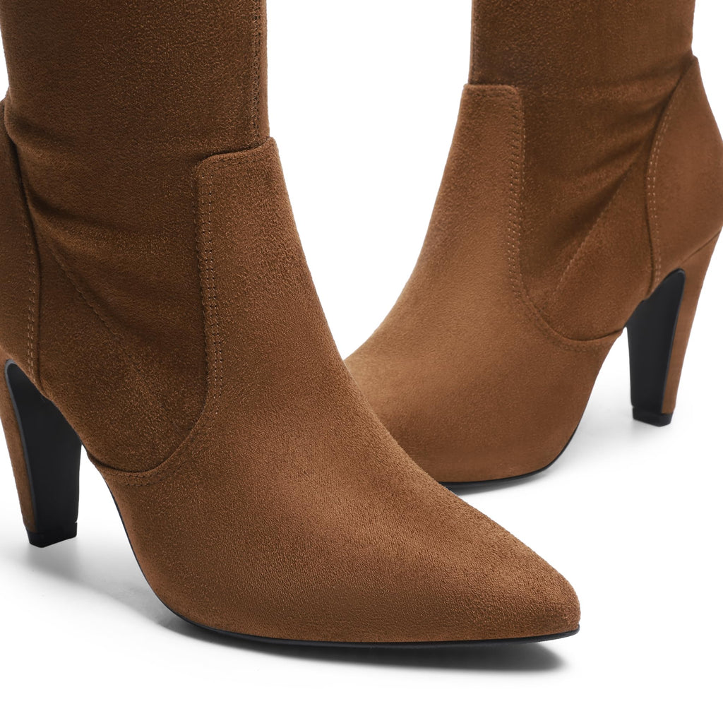 DREAM PAIRS Women's Thigh High Boots Over The Knee Heels Long Sexy Pointed Toe Boots