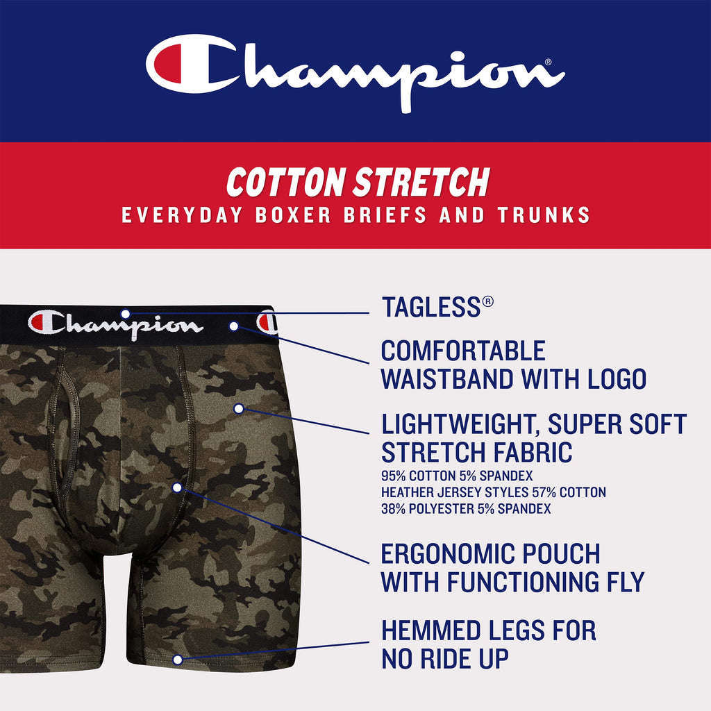 Champion Men's Everyday Cotton Stretch- 5 Pack