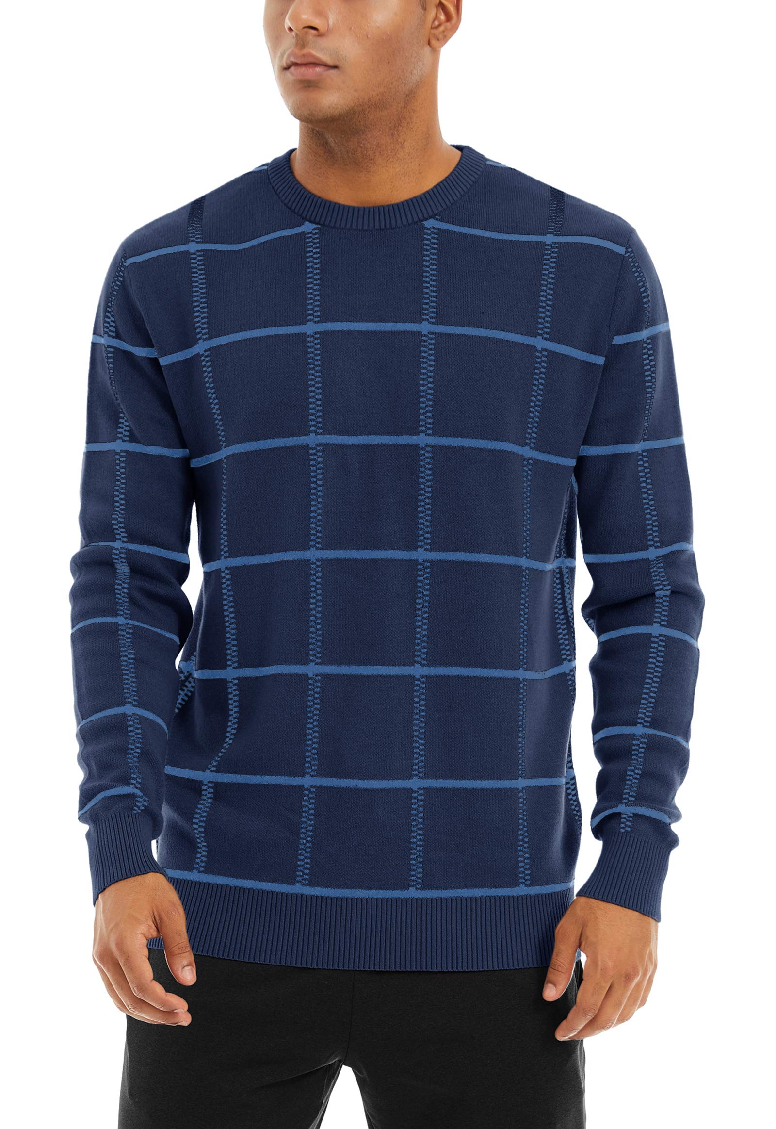 MAGNIVIT Men's Basic Designed Knitted Sweaters Cotton Soft Crewneck Fall Winter Sweaters