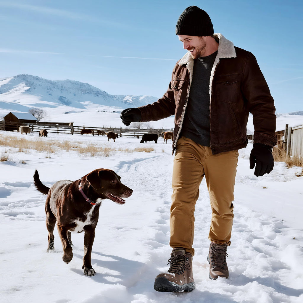 NORTIV 8 Mens Hiking Winter Snow Insulated Waterproof Outdoor Boots