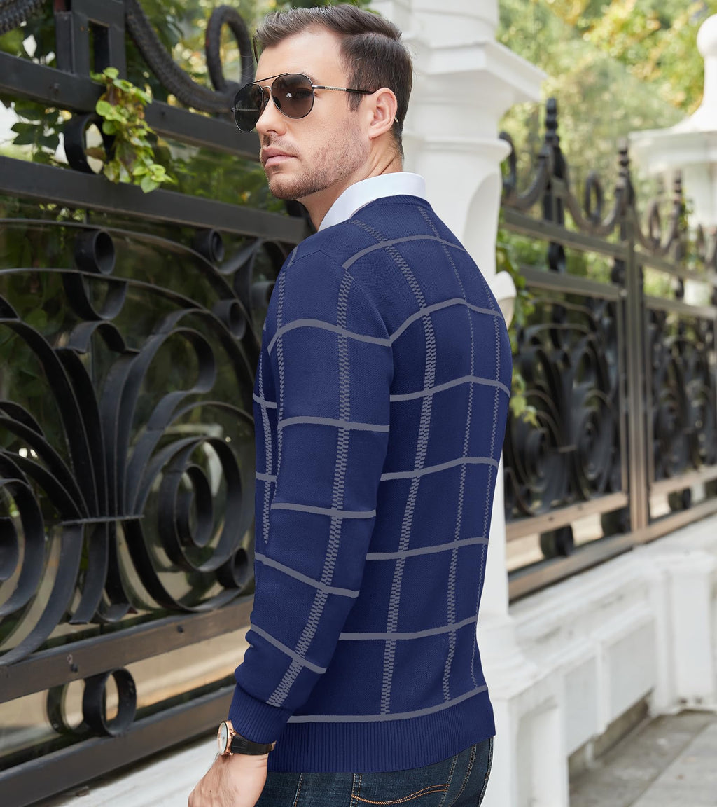 MAGNIVIT Men's Basic Designed Knitted Sweaters Cotton Soft Crewneck Fall Winter Sweaters