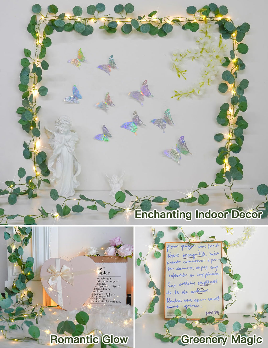 suddus Vine with Fairy Lights Battery Operated, 33ft 100 LED Maple Leaf String Lights with Remote, Dimmable Fall Garland with Lights for Bedroom Wall Indoor Outdoor Thanksgiving Decor (Warm White)