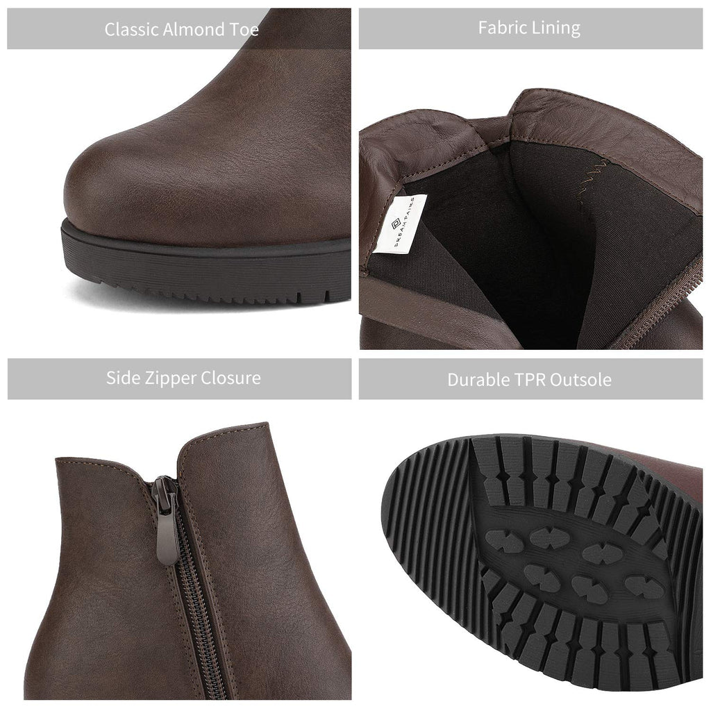 DREAM PAIRS Women's Ankle Boots Chunky Heel Platform Fall Heeled Short Booties Shoes