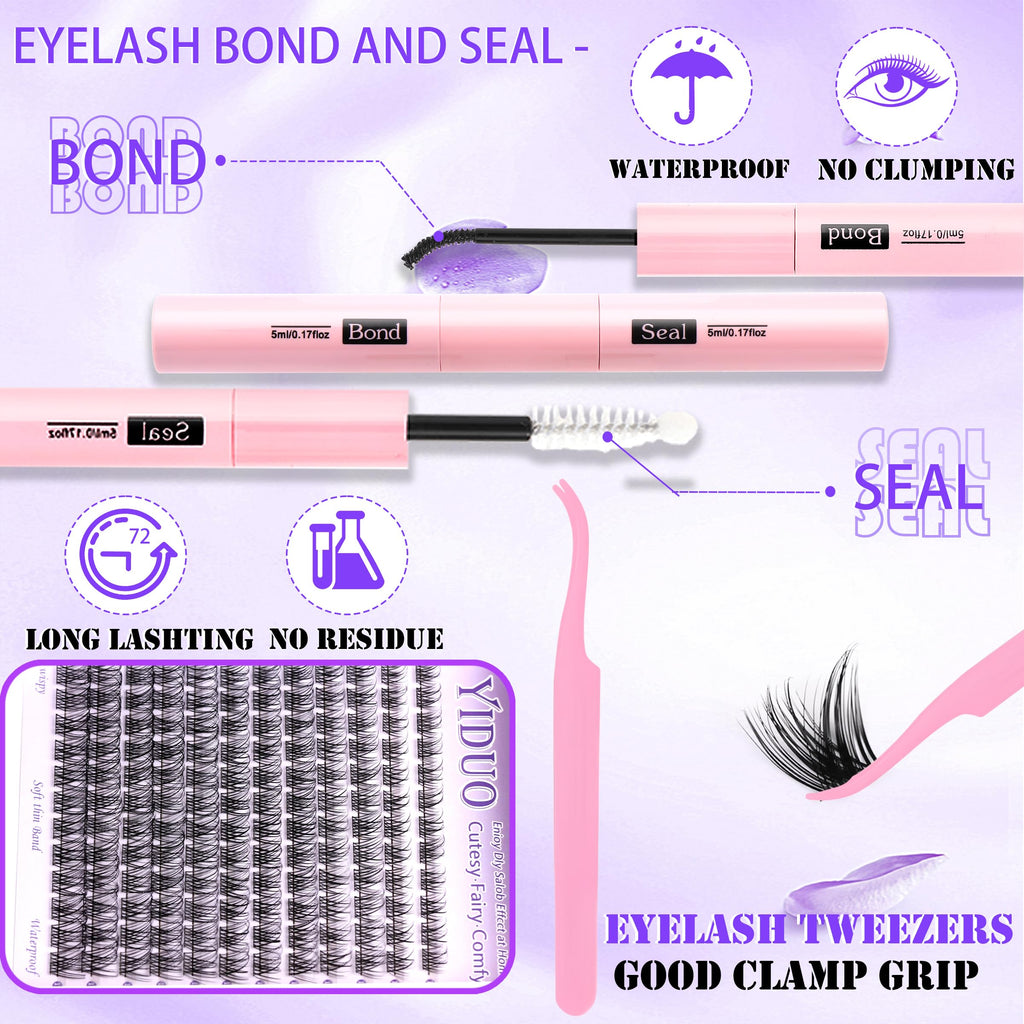 Lashes Clusters Kit 1846Pcs Bulk Packs Volume False Eyelash Extensions D Curl Wispy Individual Eyelashes, Volume Studio Effect, Wholesale Large Pack with Glue&Seal|Tweezers|Removers|Cleanser