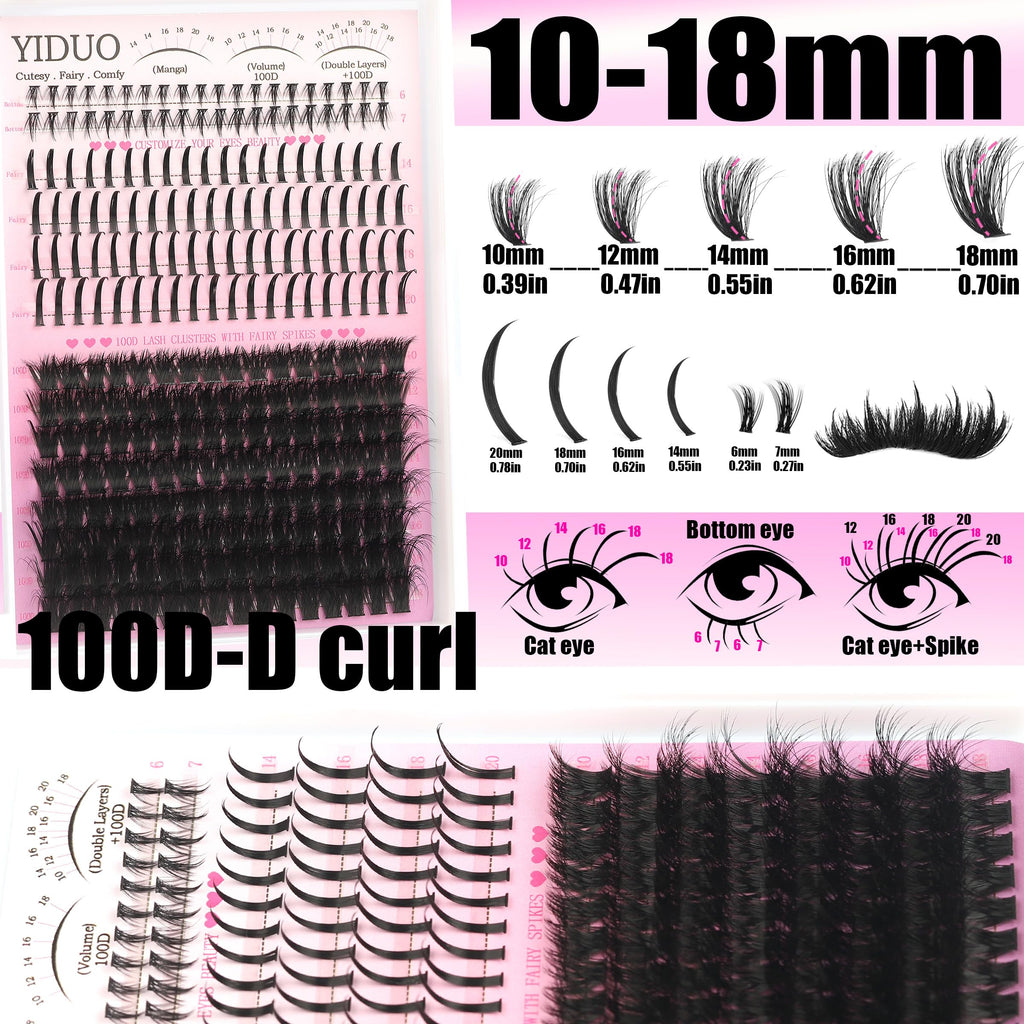 Lashes Clusters Kit 1846Pcs Bulk Packs Volume False Eyelash Extensions D Curl Wispy Individual Eyelashes, Volume Studio Effect, Wholesale Large Pack with Glue&Seal|Tweezers|Removers|Cleanser