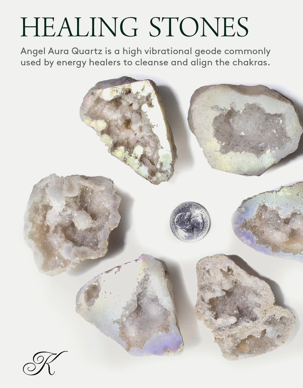 KALIFANO Angel Aura Amethyst Geode – Titanium-Bonded High-Energy Amatista for Reiki, Wicca, Crystal Decor & Metaphysical Gifts – Natural Crystals and Healing Stones (Family Owned)
