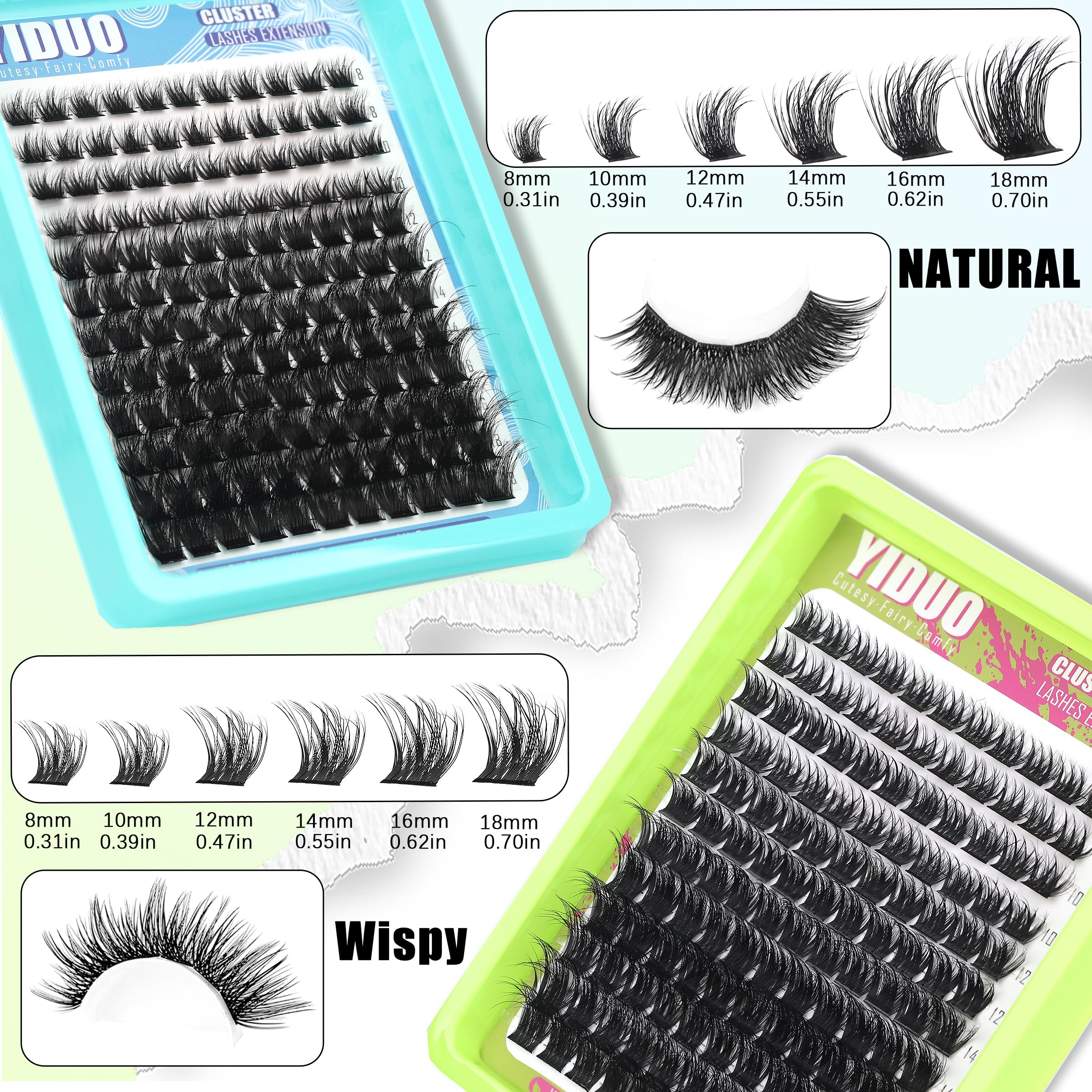 Lashes Clusters Kit 1846Pcs Bulk Packs Volume False Eyelash Extensions D Curl Wispy Individual Eyelashes, Volume Studio Effect, Wholesale Large Pack with Glue&Seal|Tweezers|Removers|Cleanser