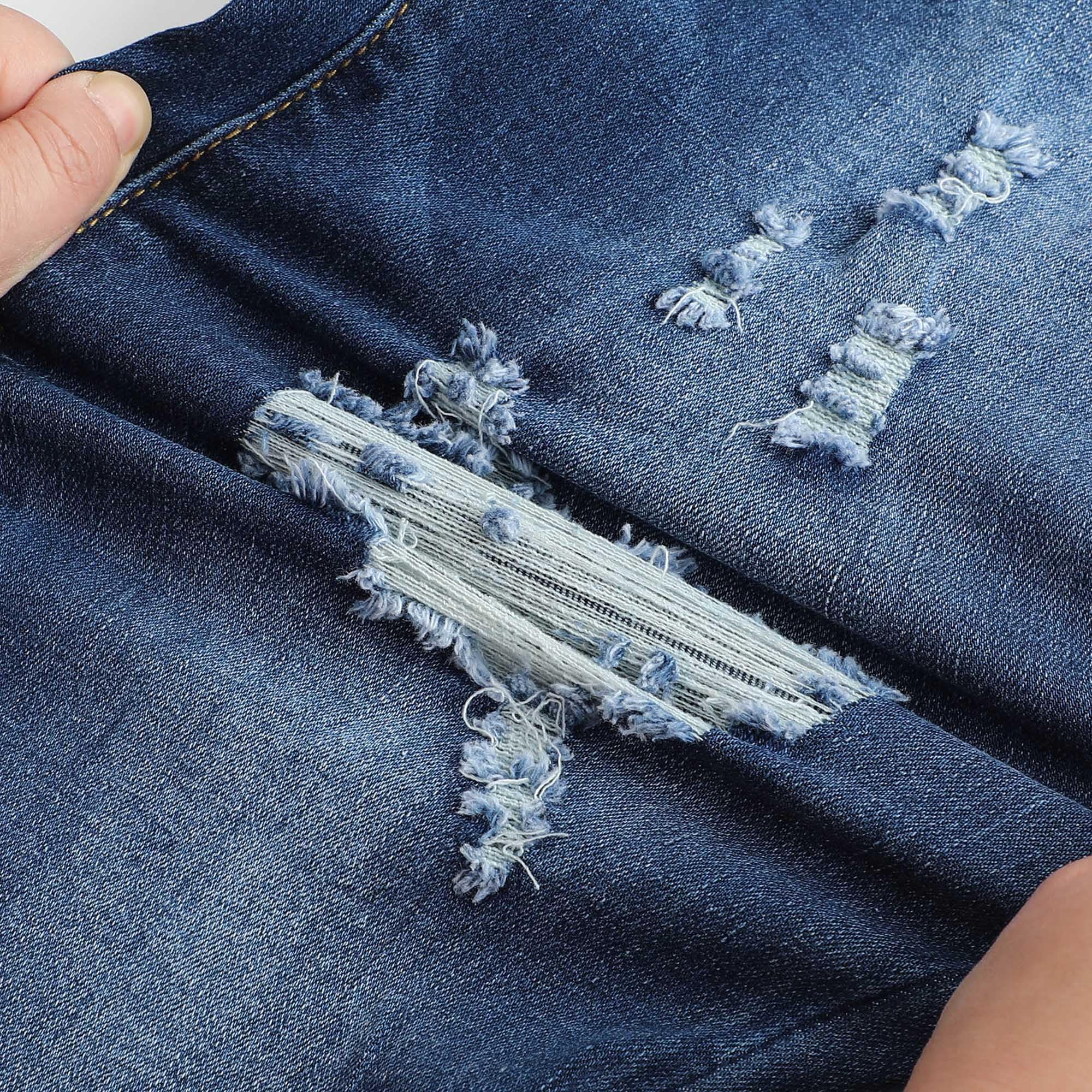 THUNDER STAR Womens Stretchy Mid Rise Flare Jeans Distressed Denim Bell Bottom Pants