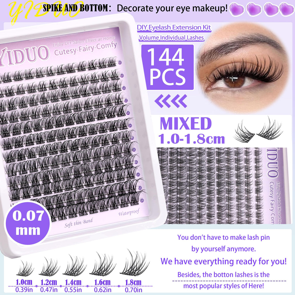 Lashes Clusters Kit 1846Pcs Bulk Packs Volume False Eyelash Extensions D Curl Wispy Individual Eyelashes, Volume Studio Effect, Wholesale Large Pack with Glue&Seal|Tweezers|Removers|Cleanser