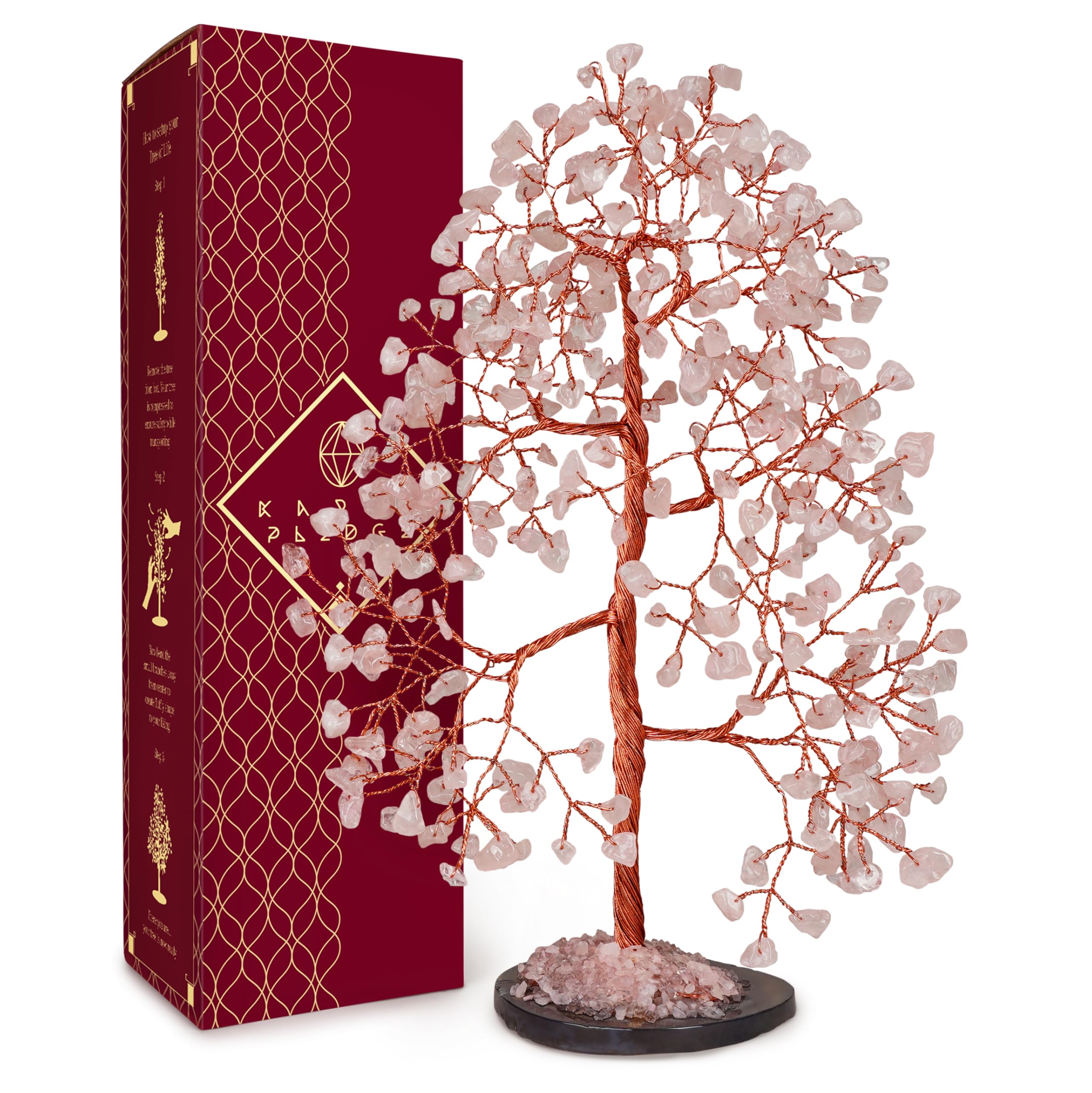 Crystal Tree of Life 7 Chakra Healing Crystals Trees for Home Decor, Office Desk Decor, Boho Decor, Handmade Bonsai Trees for Positive Energy, Money, Good Luck Birthday Gifts for Women, Mom