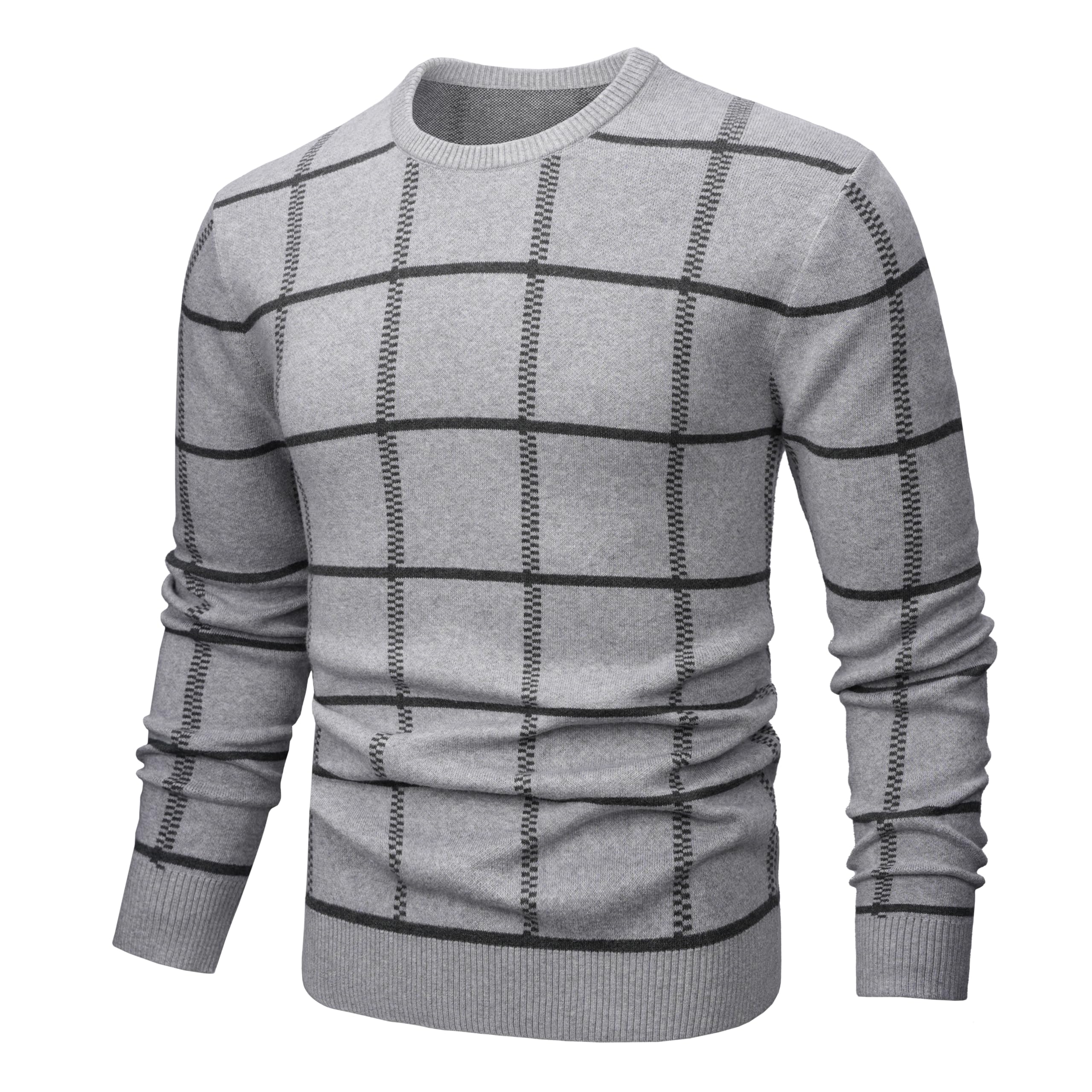 MAGNIVIT Men's Basic Designed Knitted Sweaters Cotton Soft Crewneck Fall Winter Sweaters