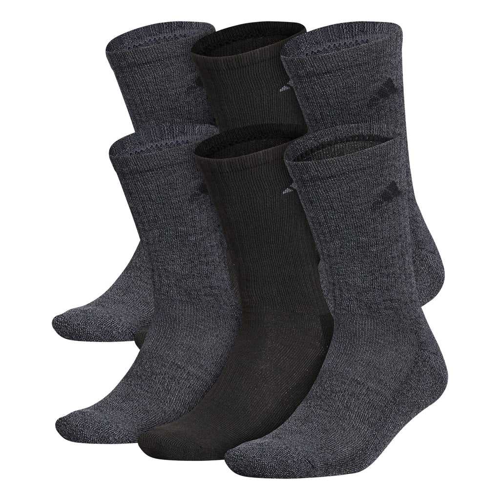 adidas Men's Athletic Cushioned 6-Pack Crew, Cushioned Crew Socks with Arch Compression for a Secure Fit