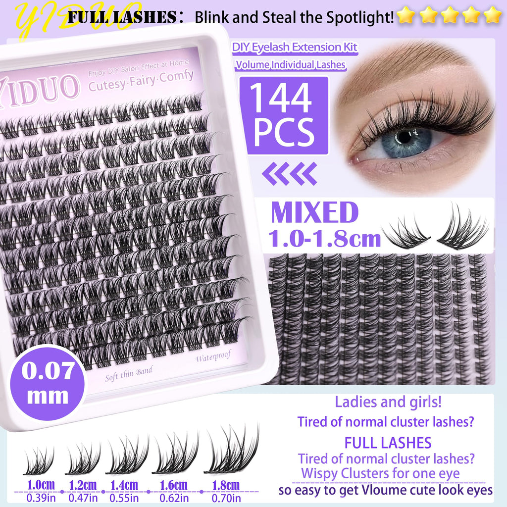Lashes Clusters Kit 1846Pcs Bulk Packs Volume False Eyelash Extensions D Curl Wispy Individual Eyelashes, Volume Studio Effect, Wholesale Large Pack with Glue&Seal|Tweezers|Removers|Cleanser