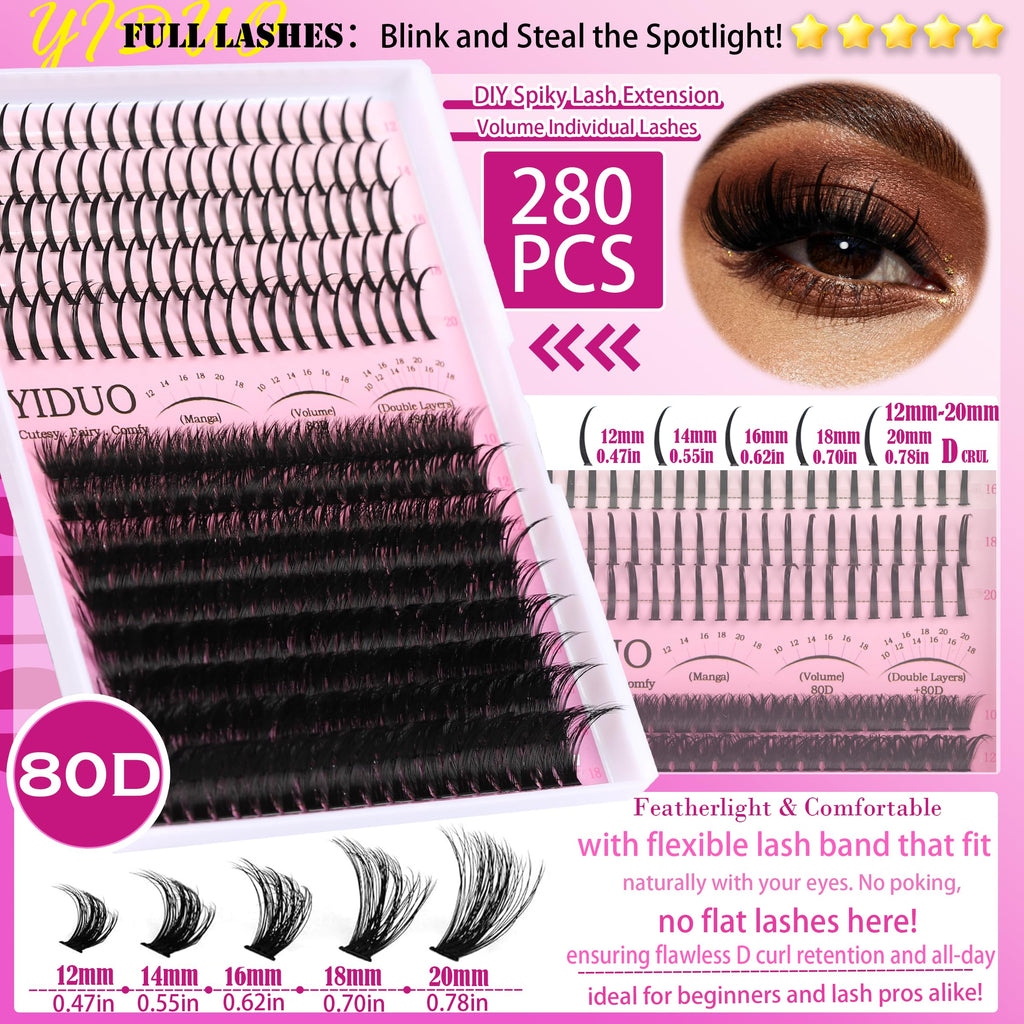 Lashes Clusters Kit 1846Pcs Bulk Packs Volume False Eyelash Extensions D Curl Wispy Individual Eyelashes, Volume Studio Effect, Wholesale Large Pack with Glue&Seal|Tweezers|Removers|Cleanser