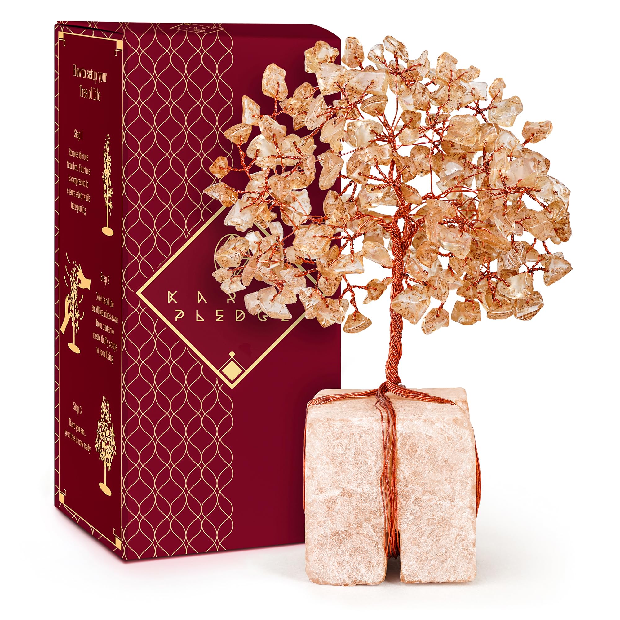 Crystal Tree of Life 7 Chakra Healing Crystals Trees for Home Decor, Office Desk Decor, Boho Decor, Handmade Bonsai Trees for Positive Energy, Money, Good Luck Birthday Gifts for Women, Mom