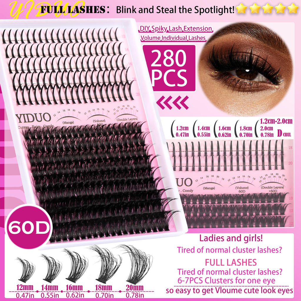 Lashes Clusters Kit 1846Pcs Bulk Packs Volume False Eyelash Extensions D Curl Wispy Individual Eyelashes, Volume Studio Effect, Wholesale Large Pack with Glue&Seal|Tweezers|Removers|Cleanser