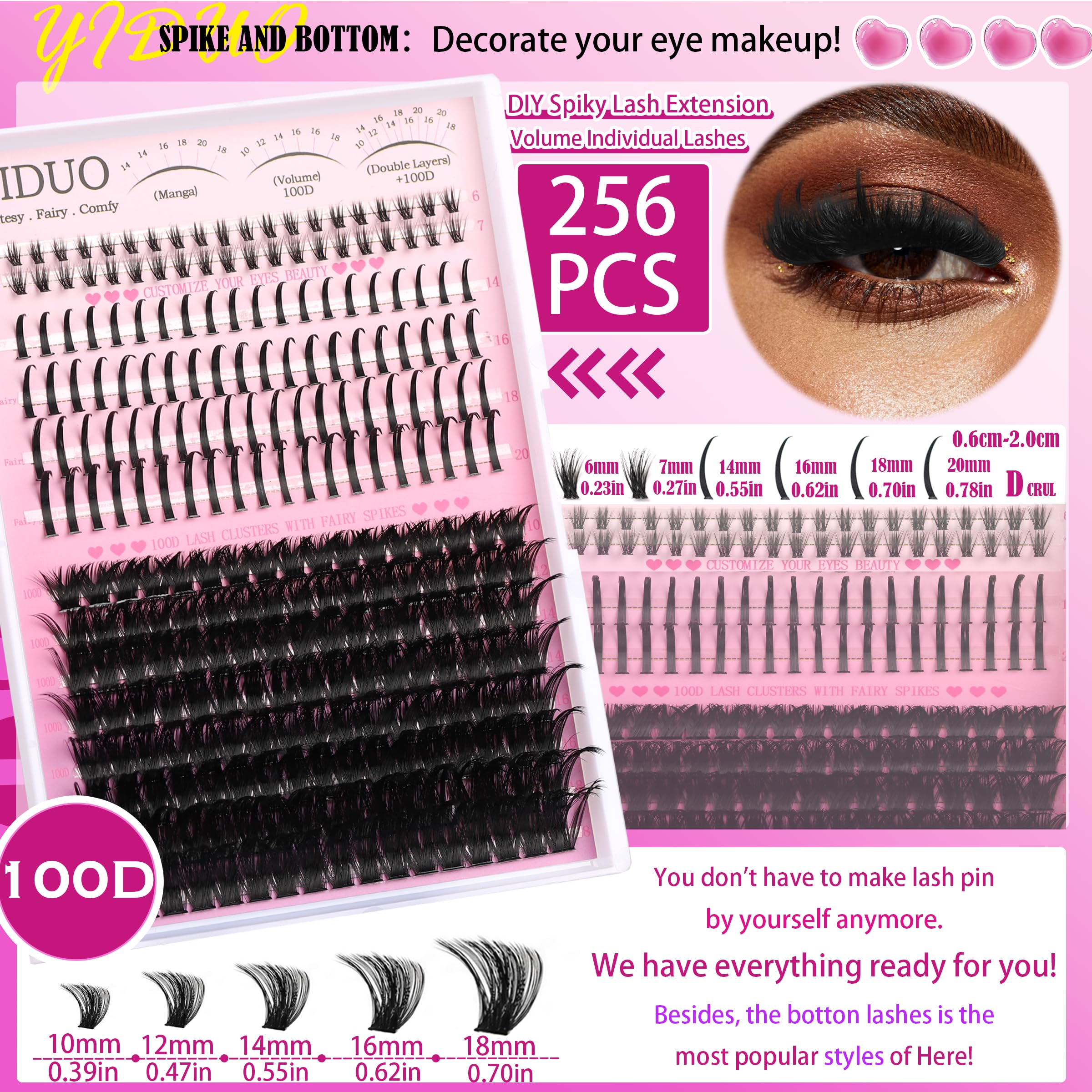 Lashes Clusters Kit 1846Pcs Bulk Packs Volume False Eyelash Extensions D Curl Wispy Individual Eyelashes, Volume Studio Effect, Wholesale Large Pack with Glue&Seal|Tweezers|Removers|Cleanser