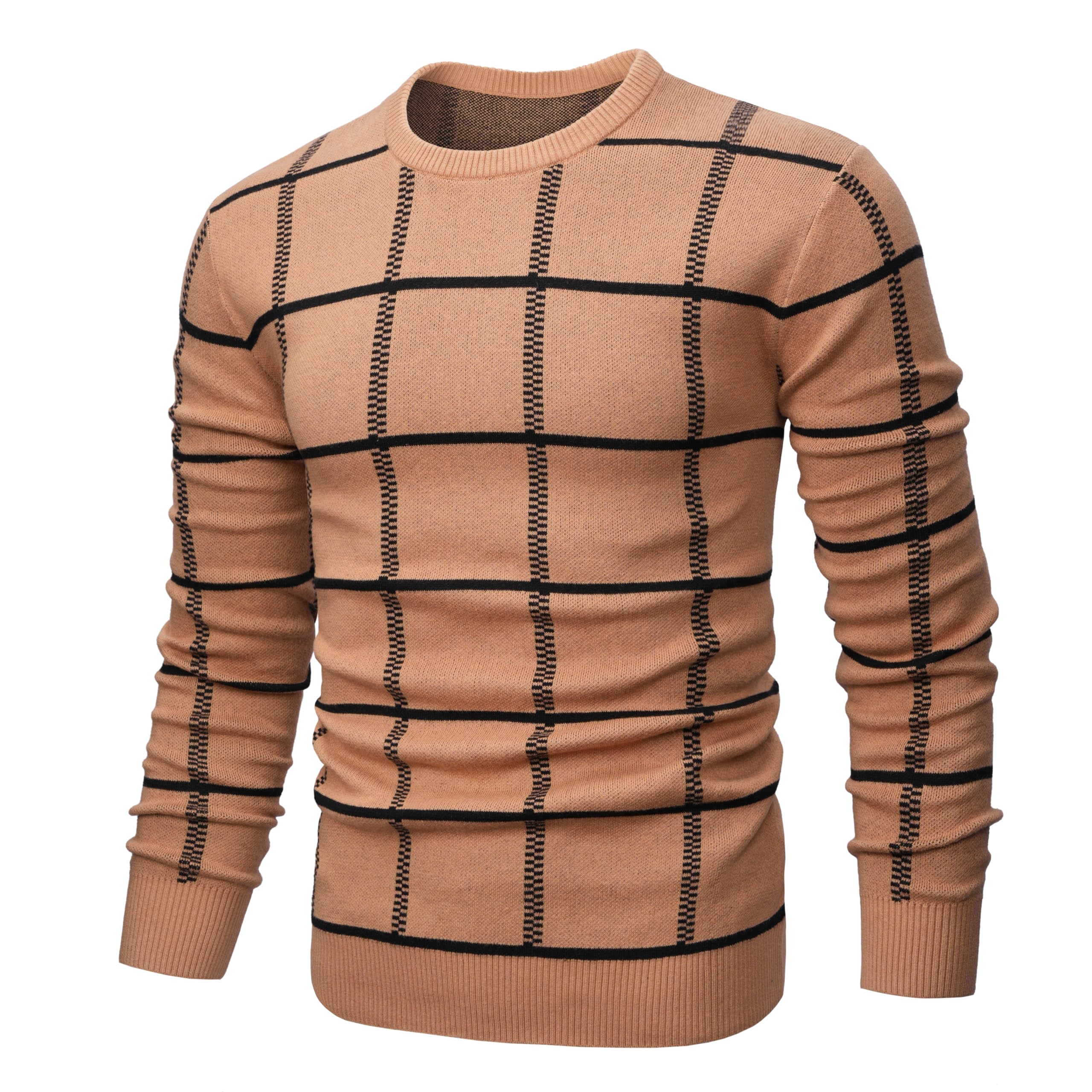 MAGNIVIT Men's Basic Designed Knitted Sweaters Cotton Soft Crewneck Fall Winter Sweaters