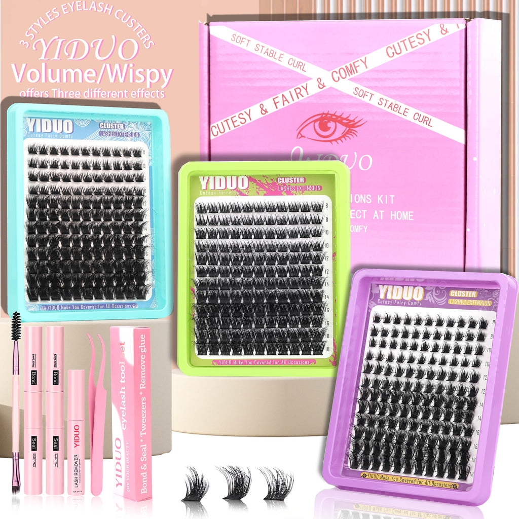 Lashes Clusters Kit 1846Pcs Bulk Packs Volume False Eyelash Extensions D Curl Wispy Individual Eyelashes, Volume Studio Effect, Wholesale Large Pack with Glue&Seal|Tweezers|Removers|Cleanser